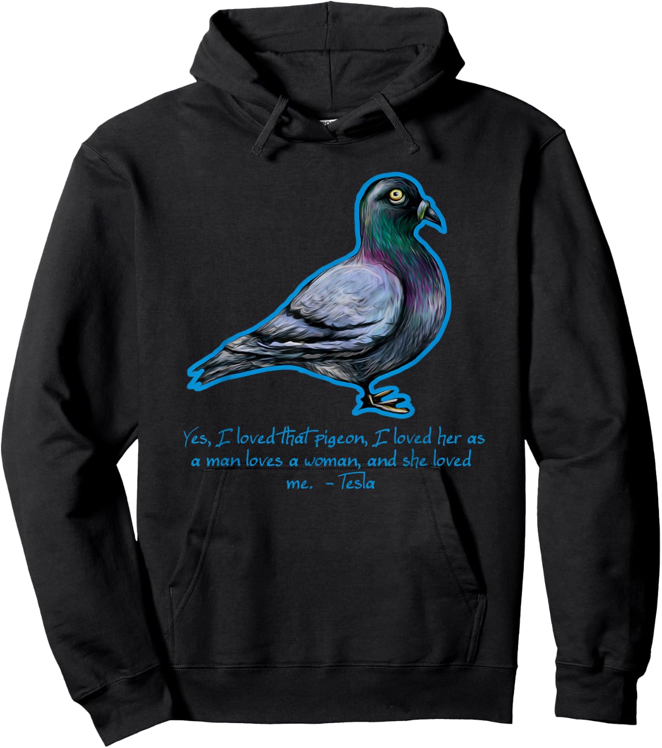 Nikola Tesla Science Pigeon Shirt Hoodie - Hoodie | Black
