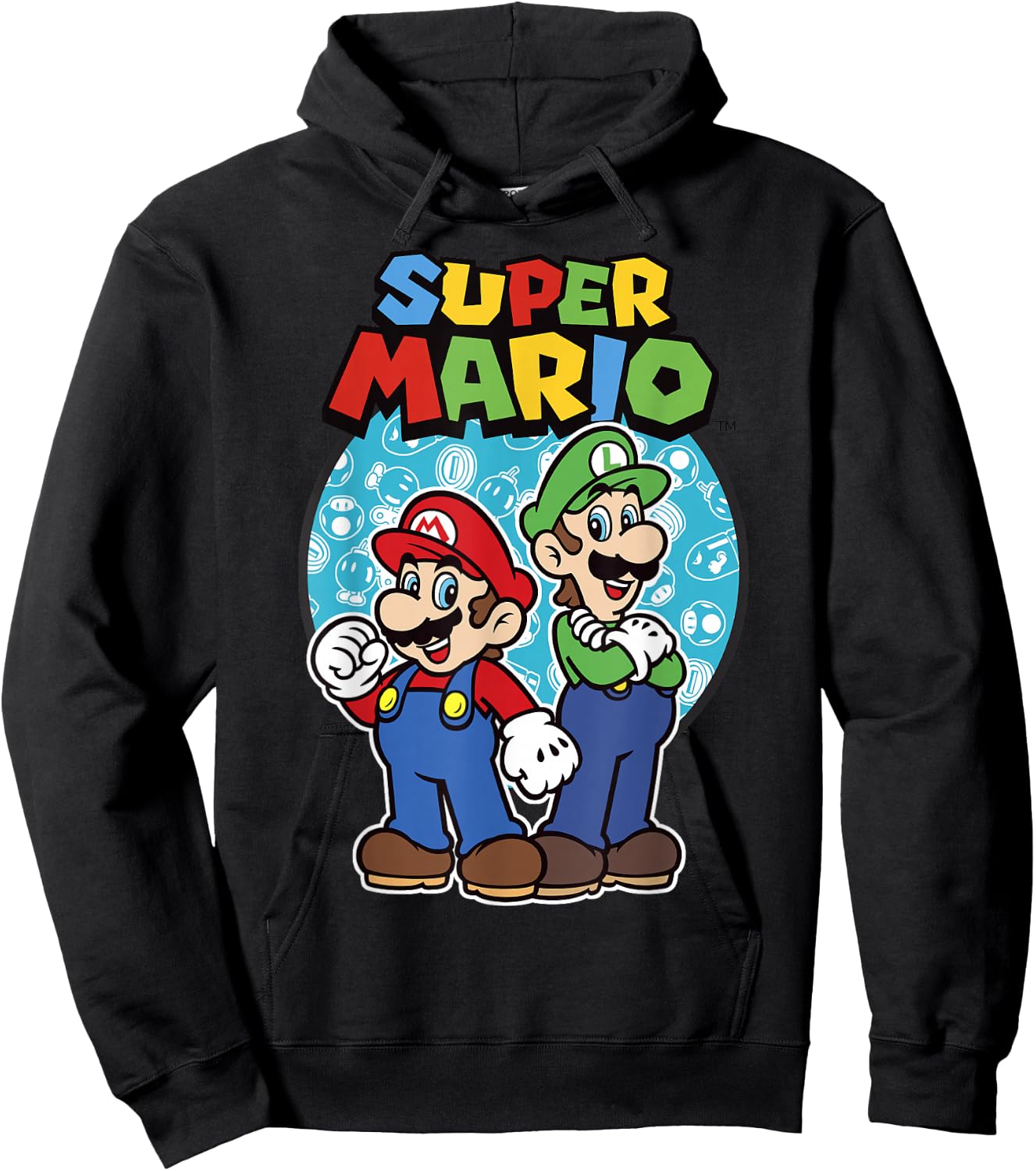 Nintendo Super Mario Luigi & Mario Brothers Ready To Play Hoodie - Hoodie | Black