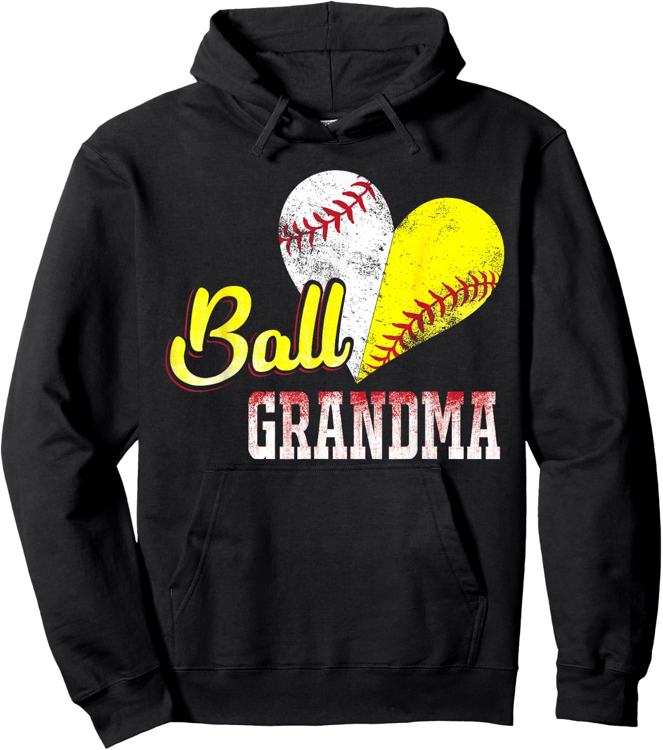 Funny Ball Grandma Baseball Softball Hoodie - Hoodie | Black