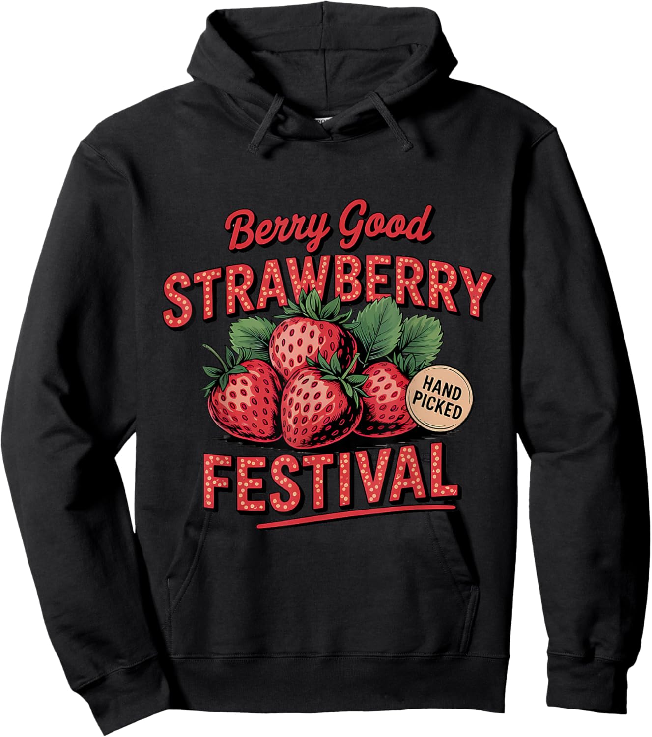 Retro Strawberry Festival A Berry Good Time Summer Hoodie - Hoodie | Black