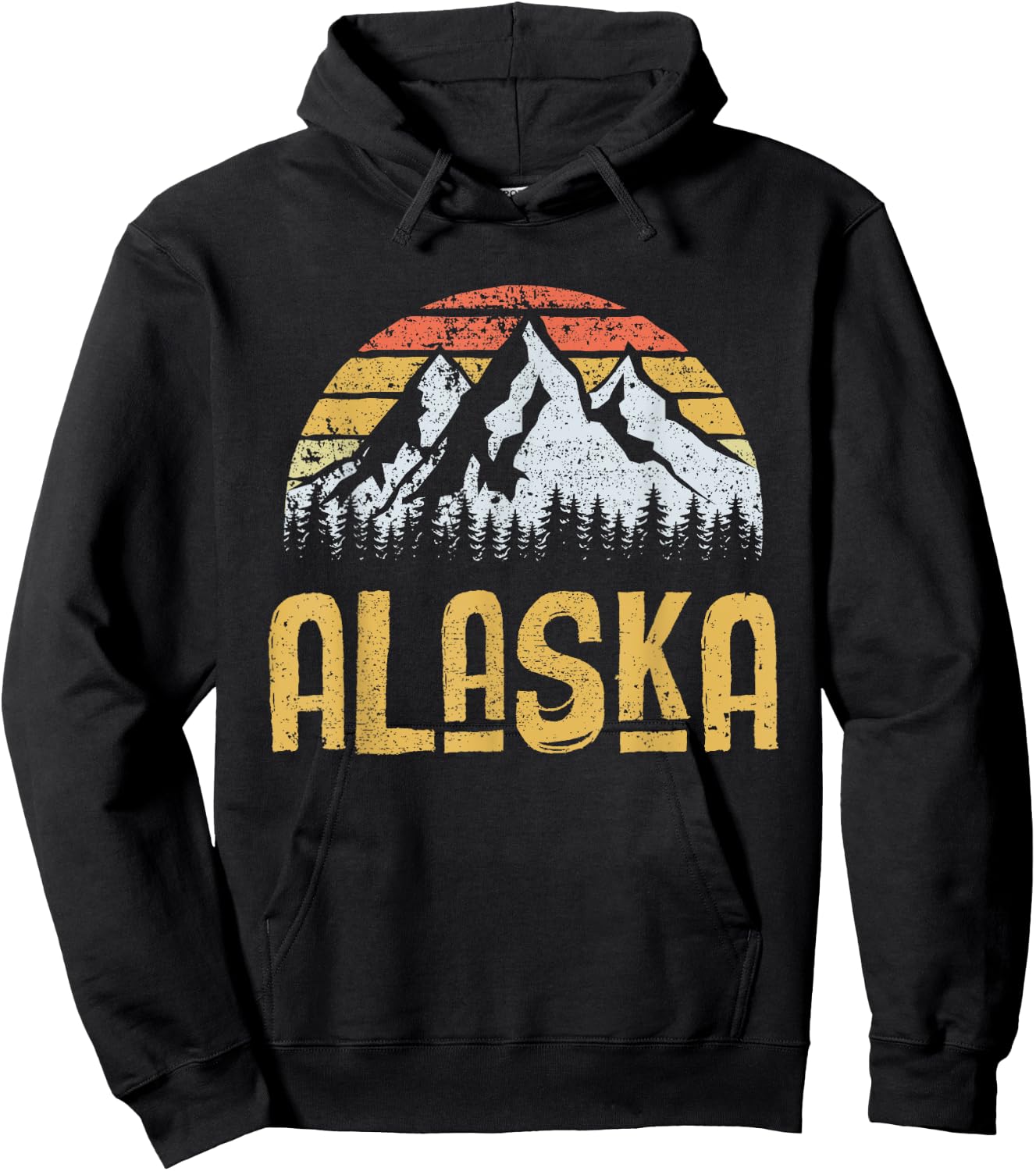Vintage Retro Alaska U.S. Mountains Glacier Hoodie - Hoodie | Black
