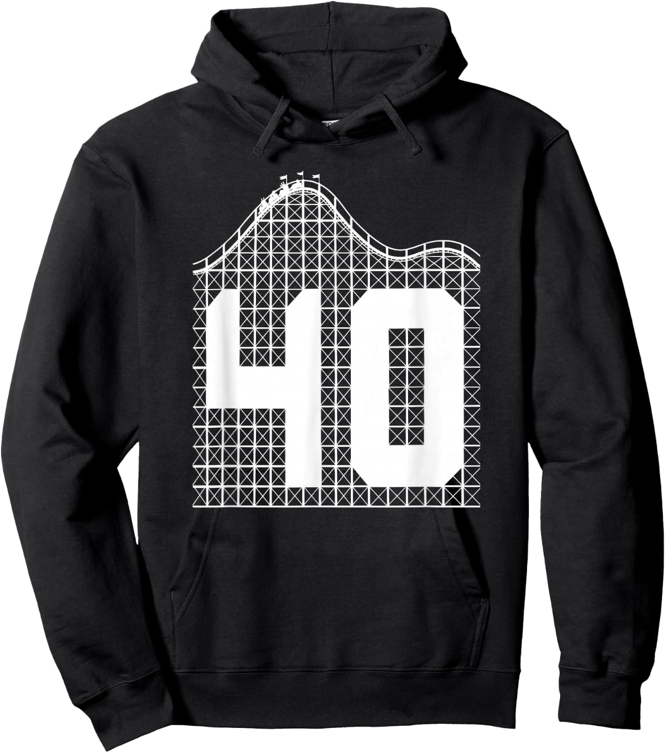 40th Birthday Roller Coaster Turning 40 Hoodie - Hoodie | Black