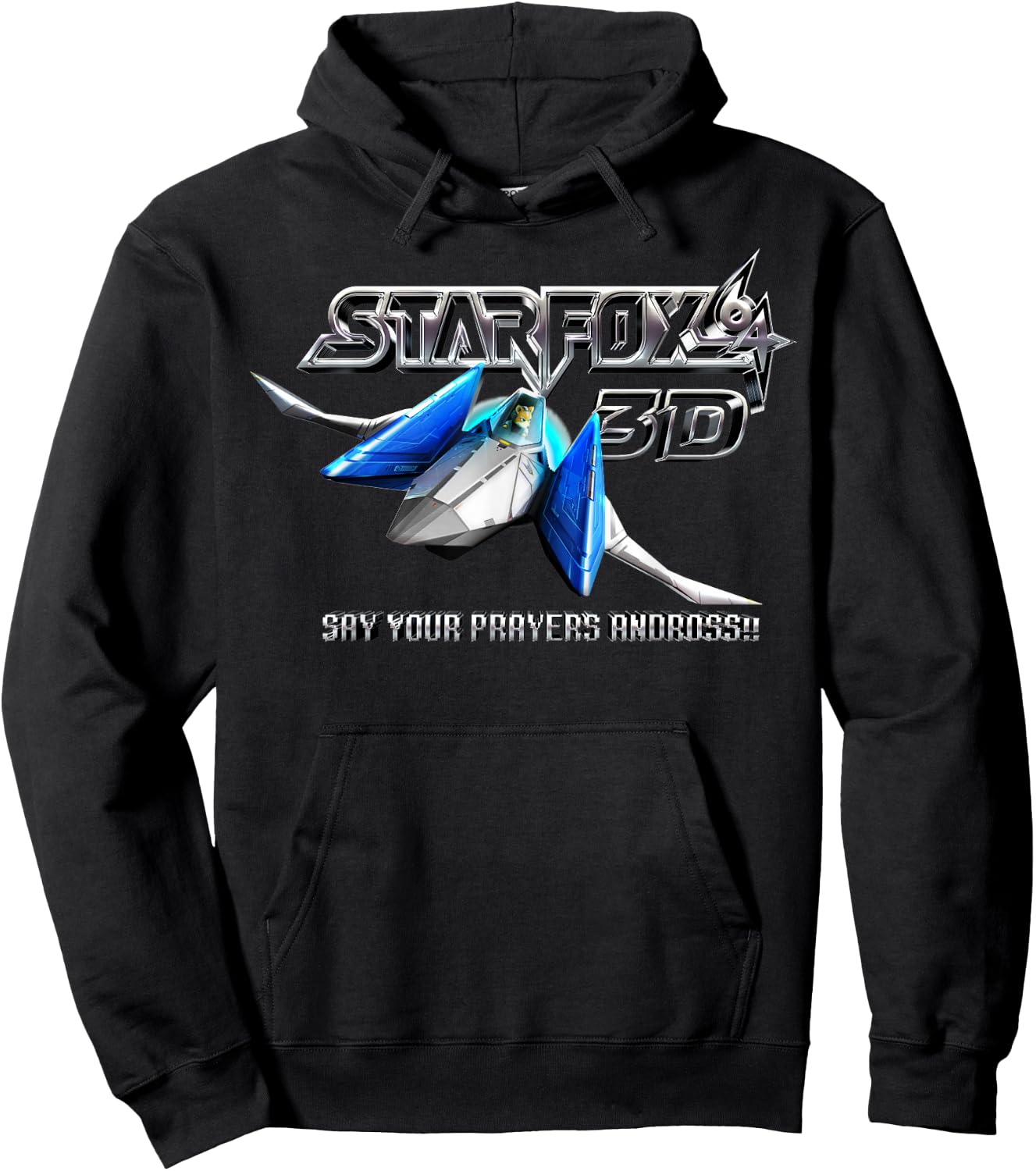Star Fox 64 3D Say Your Prayers Andross! Graphic Hoodie - Hoodie | Black