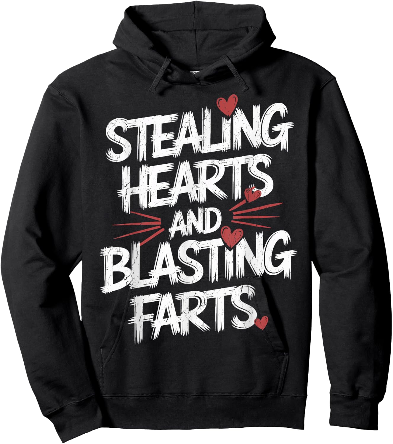 Stealing Hearts Blasting Farts Valentines Day Hoodie - Hoodie | Black