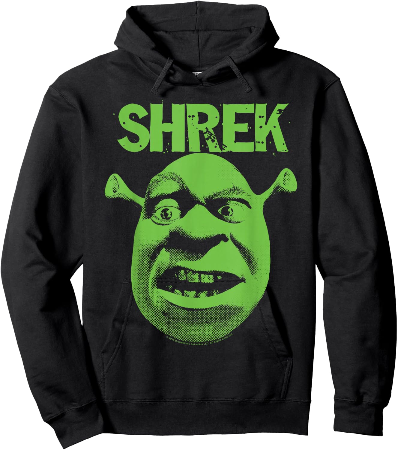 Shrek Grumpy Green Comic Art Face Hoodie - Hoodie | Black