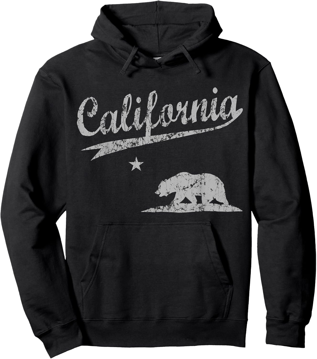 California Republic Flag Vintage Distressed Men Women Kids Hoodie - Hoodie | Black