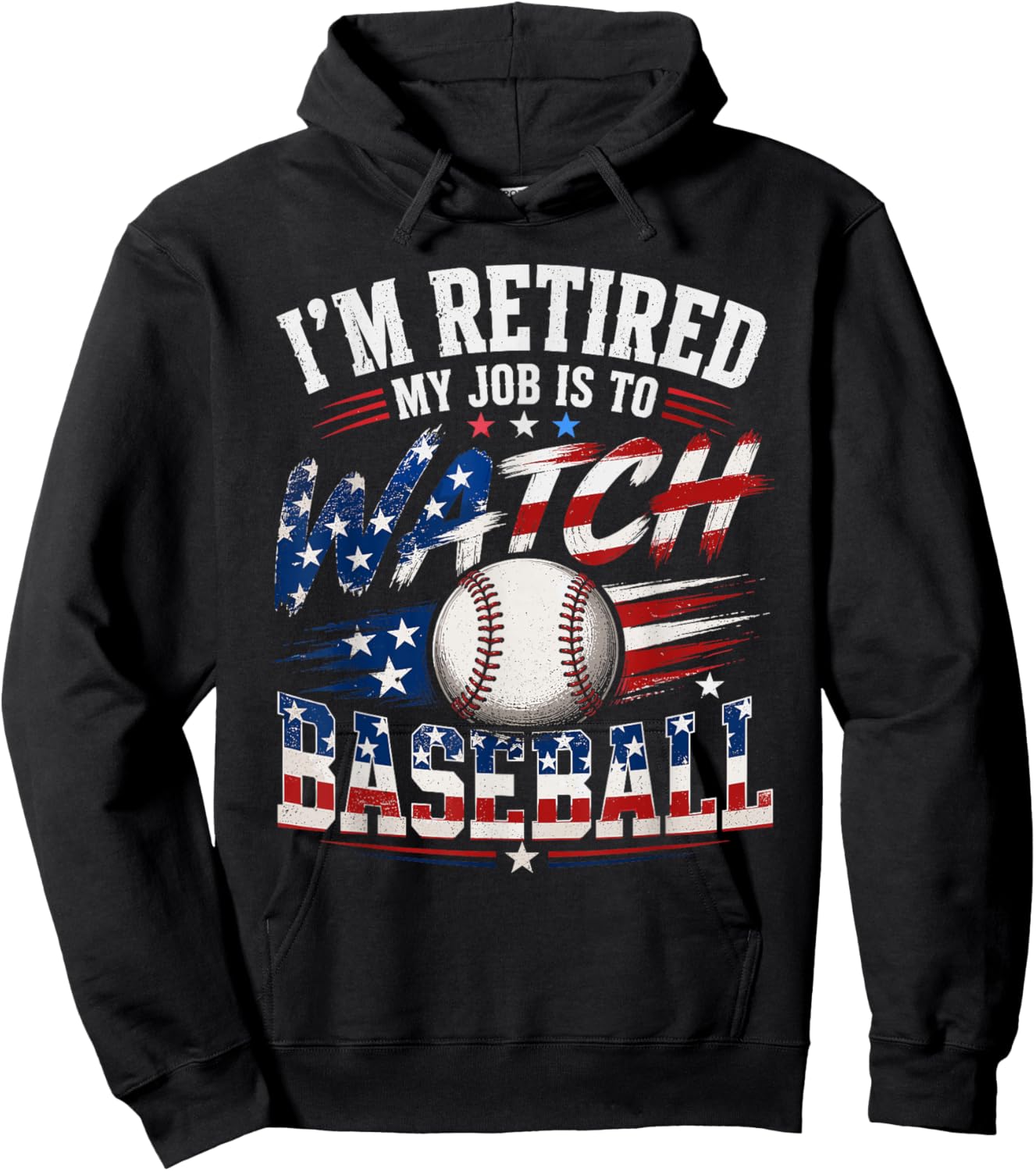 Retired My Job is to Watch Baseball Fan Design Hoodie - Hoodie | Black
