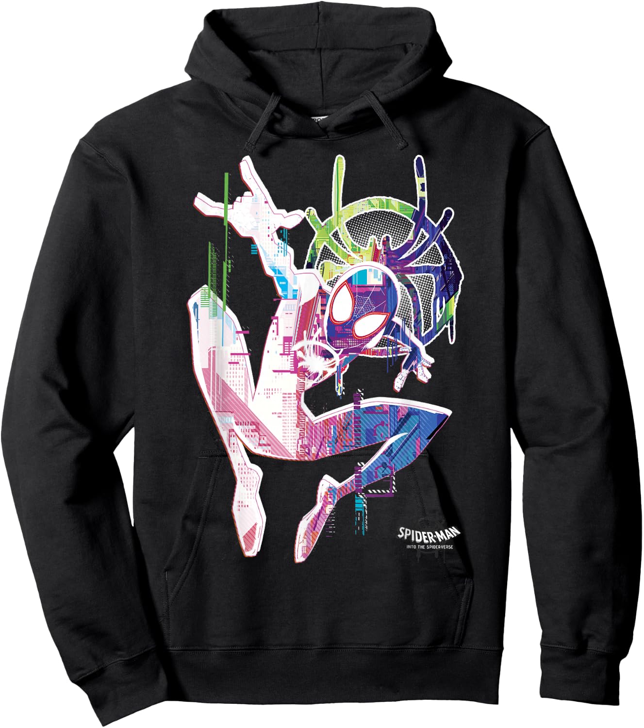 Marvel Spider-Man Spiderverse Watercolor Spidey Pose Hoodie - Hoodie | Black