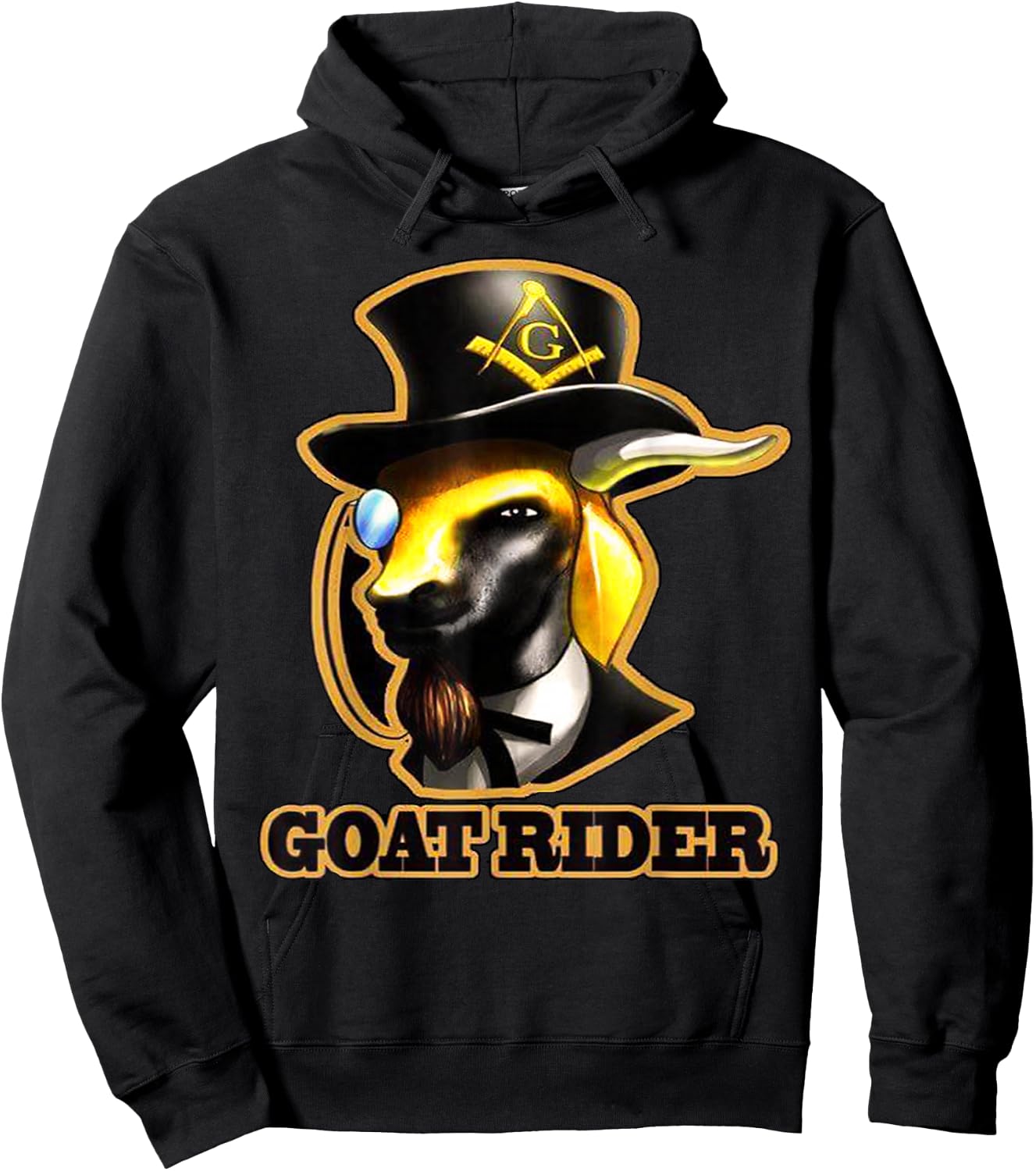 Masonic Goat Rider T Shirt Mason Hoodie - Hoodie | Black