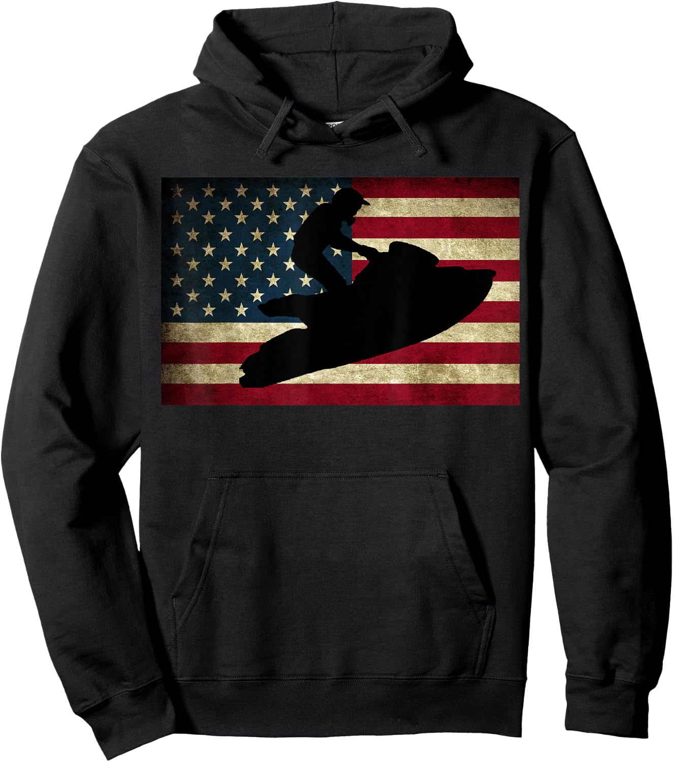 Jet Ski T Shirt Jet Skier Jet Skiing USA Flag Hoodie - Hoodie | Black
