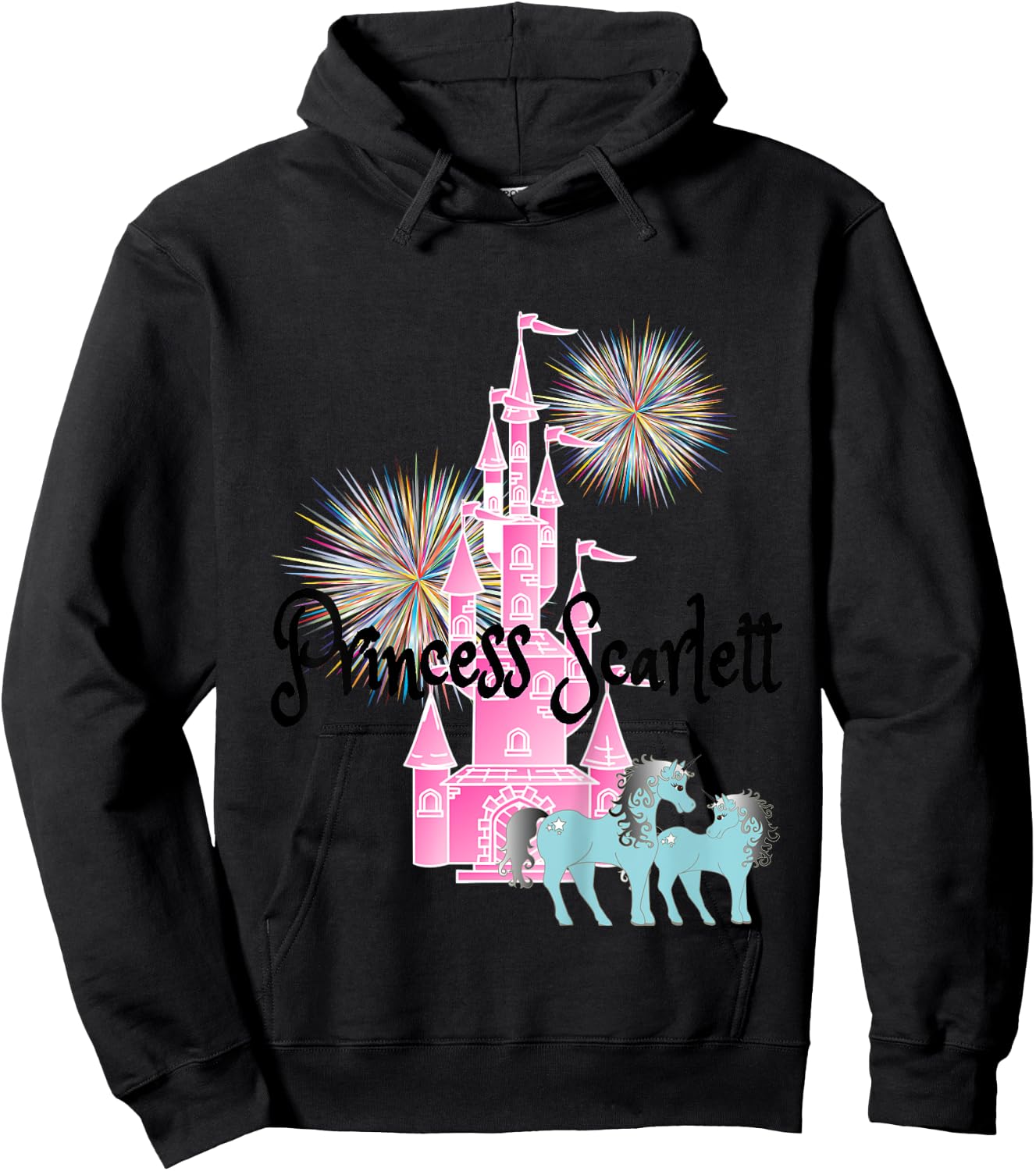 Kids Princess Scarlett Name Girls Personalized Custom Hoodie - Hoodie | Black
