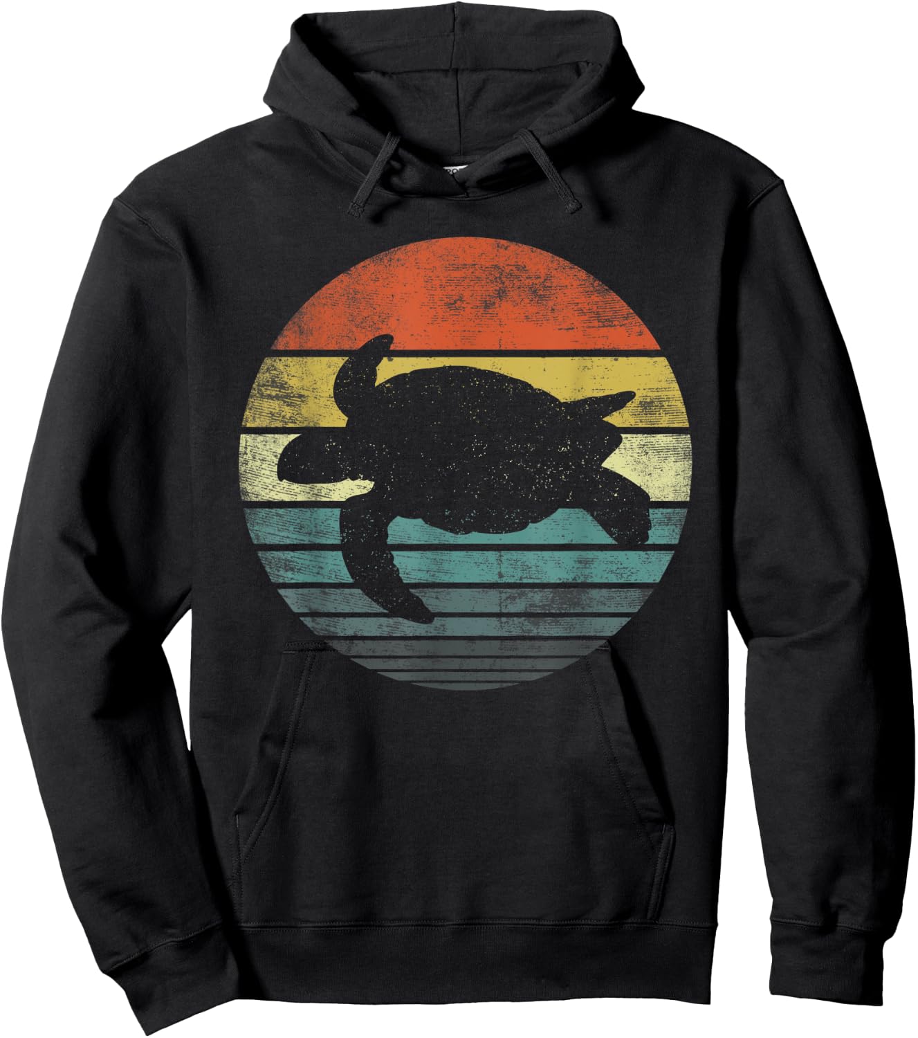 Turtle Lover Gifts Retro Vintage Zoo Reptile Silhouette Hoodie - Hoodie | Black