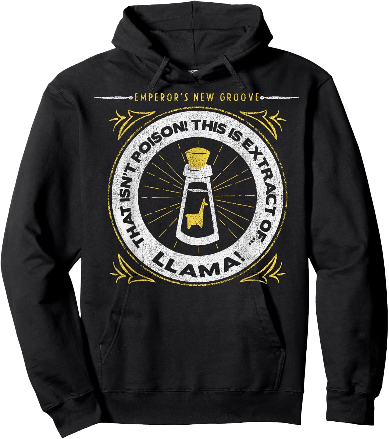 Disney Emperors New Groove Extract of Llama Logo Small Hoodie - Hoodie | Black