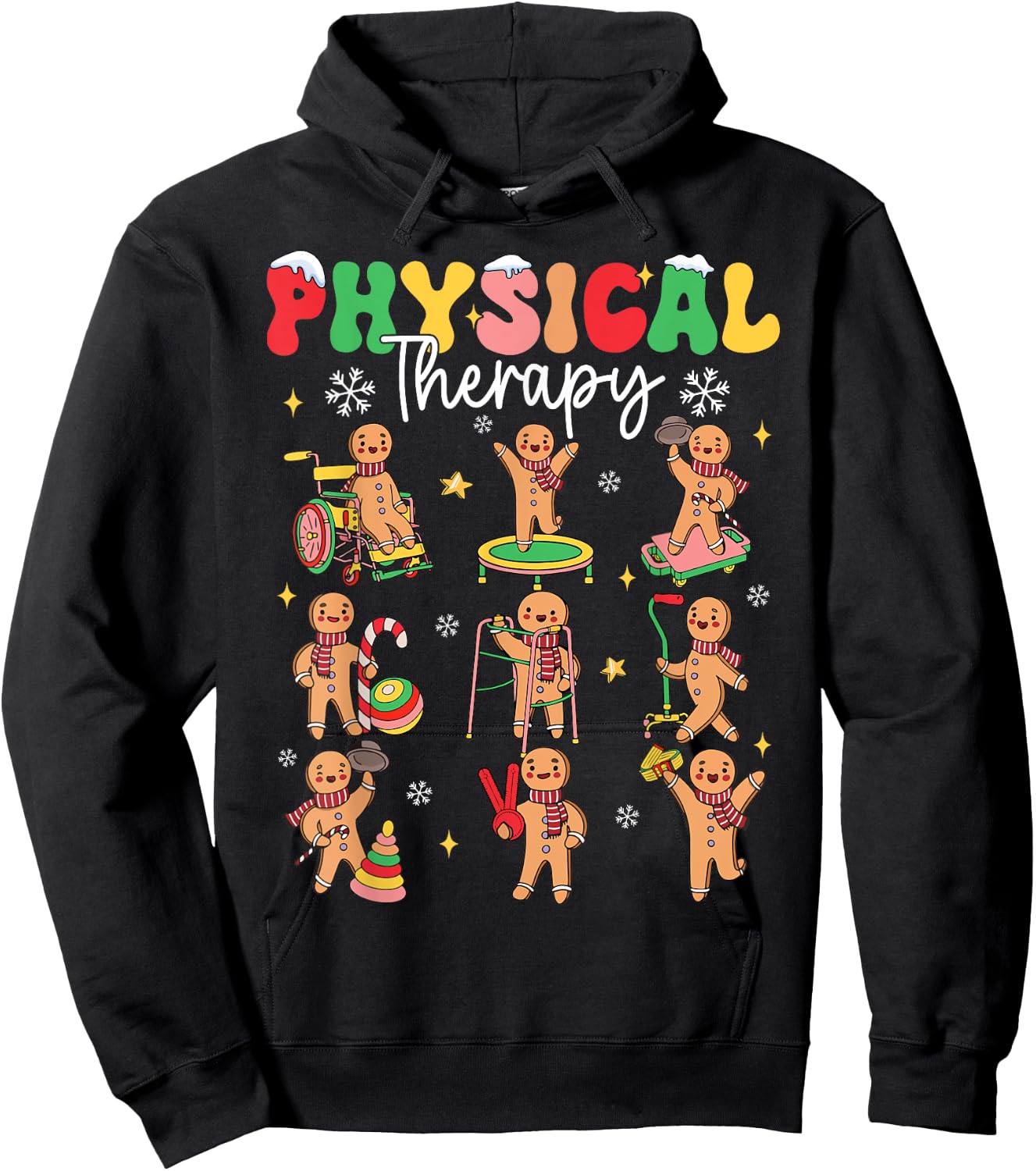 Gingerbread Physical Therapy PT Physical Therapist Christmas Hoodie - Hoodie | Black