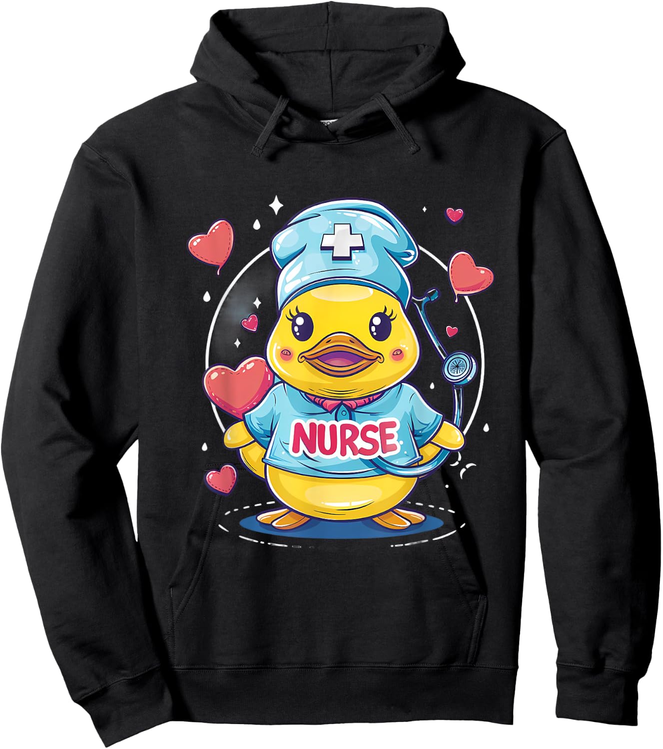 Nurse Rubber Duck Heart Rubber Duckie Nurse Appreciation Hoodie - Hoodie | Black