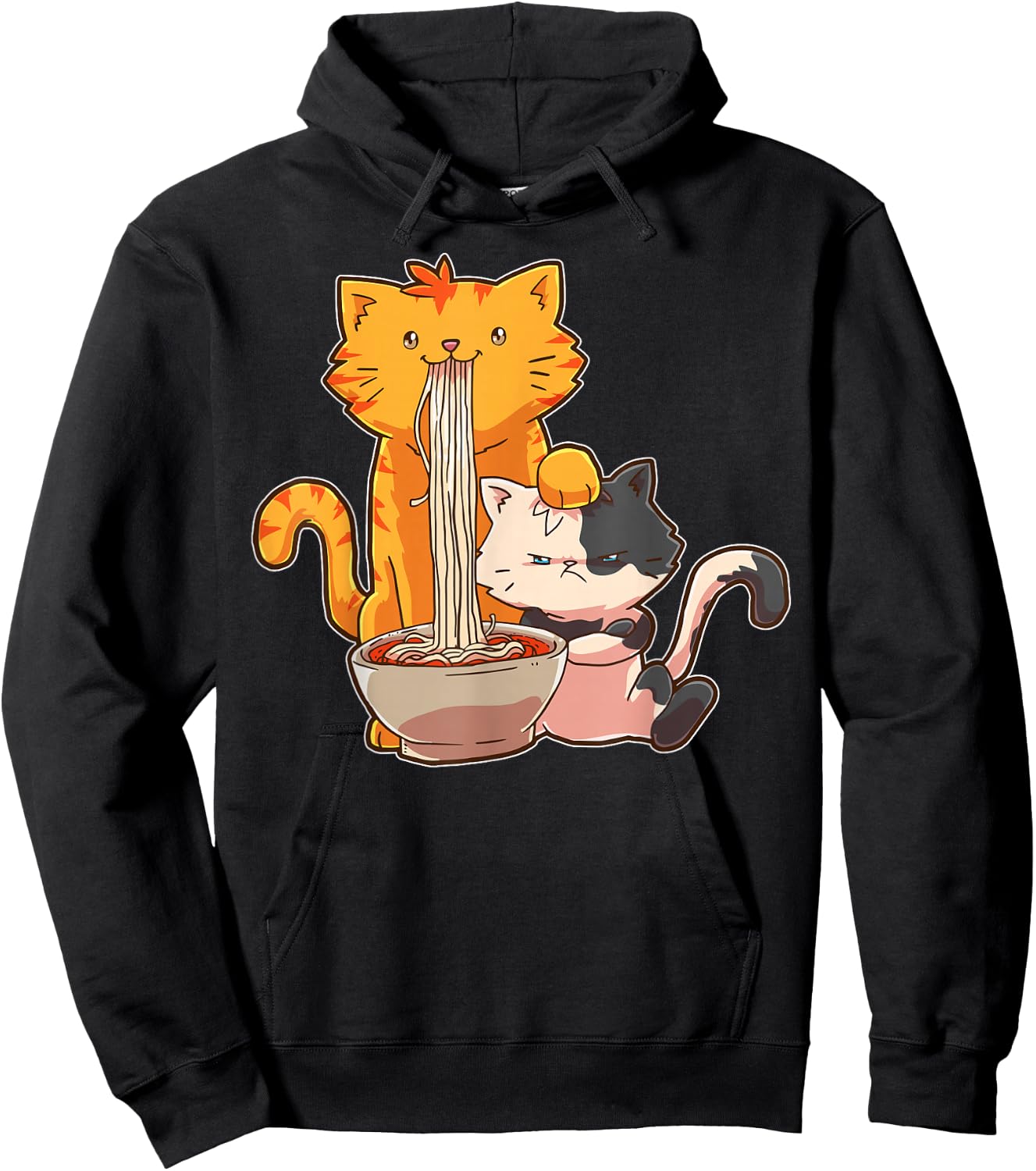Ramen Kawaii Anime Cat Ramen Japanese Food Hoodie - Hoodie | Black