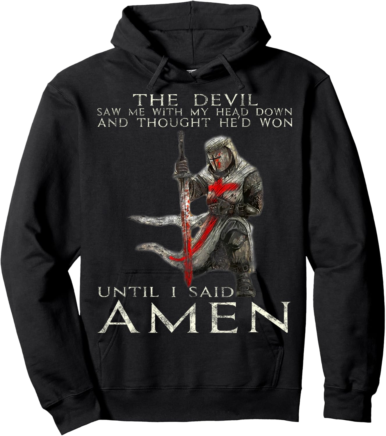 The Crusader T Shirt - The Devil Saw Me - Knight Templar Hoodie - Hoodie | Black