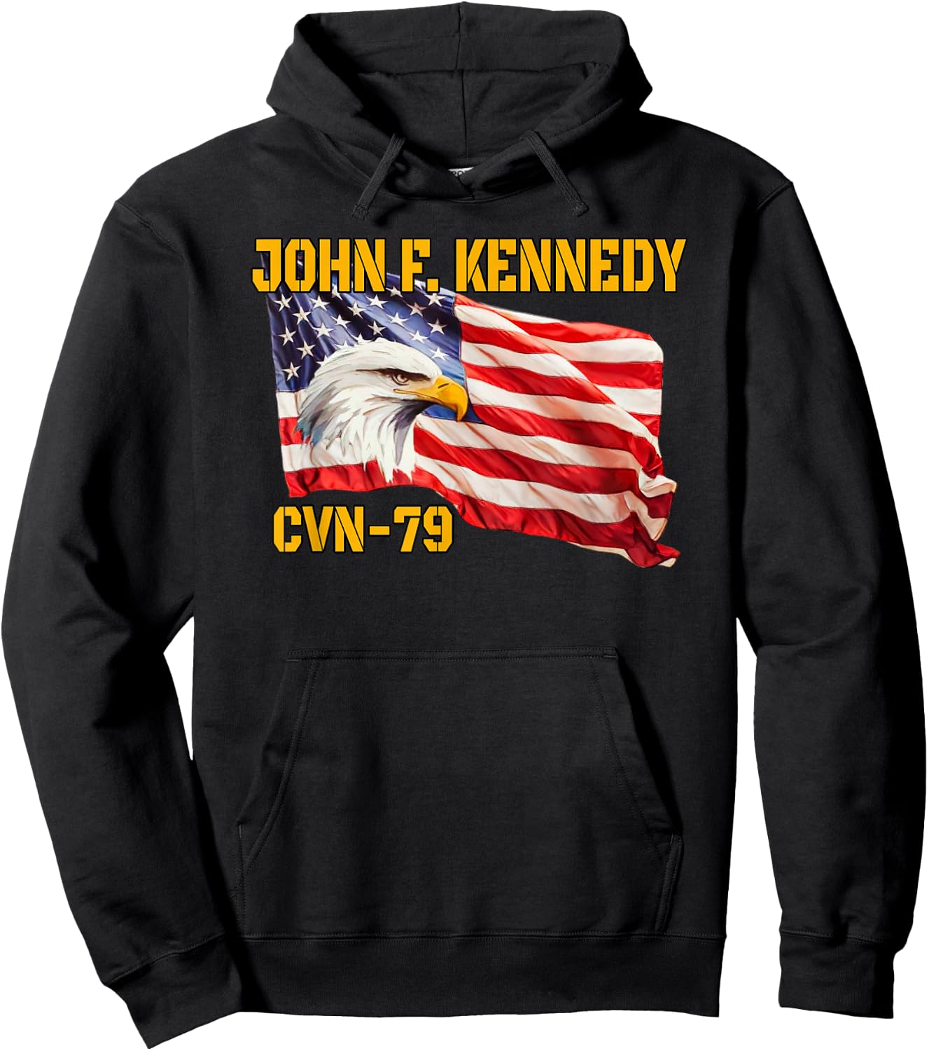 Warship John F. Kennedy CVN-79 Aircraft Carrier Veterans Day Hoodie - Hoodie | Black
