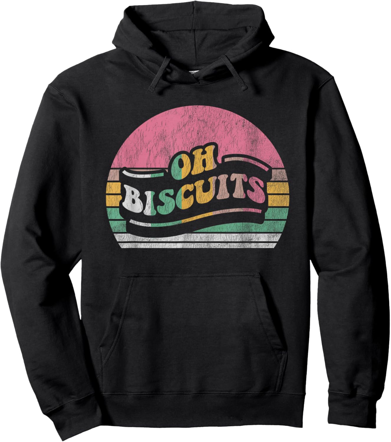 Oh Biscuits Funny Retro Style Quote Hoodie - Hoodie | Black