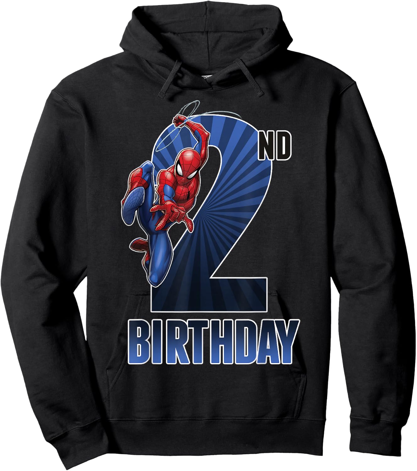 Marvel Spider-Man Swinging 2nd Birthday Graphic Hoodie - Hoodie | Black