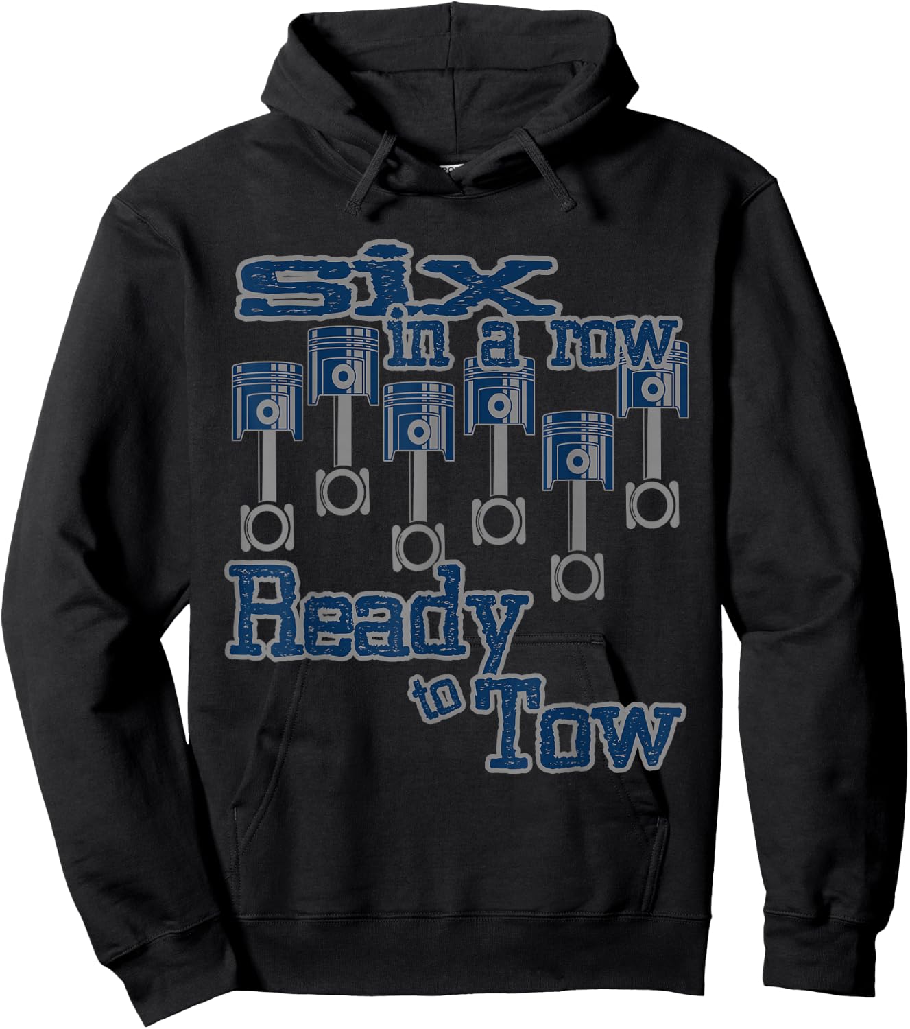 6 in a Row Ready to Tow Diesel Truck Father's Day Hoodie - Hoodie | Black