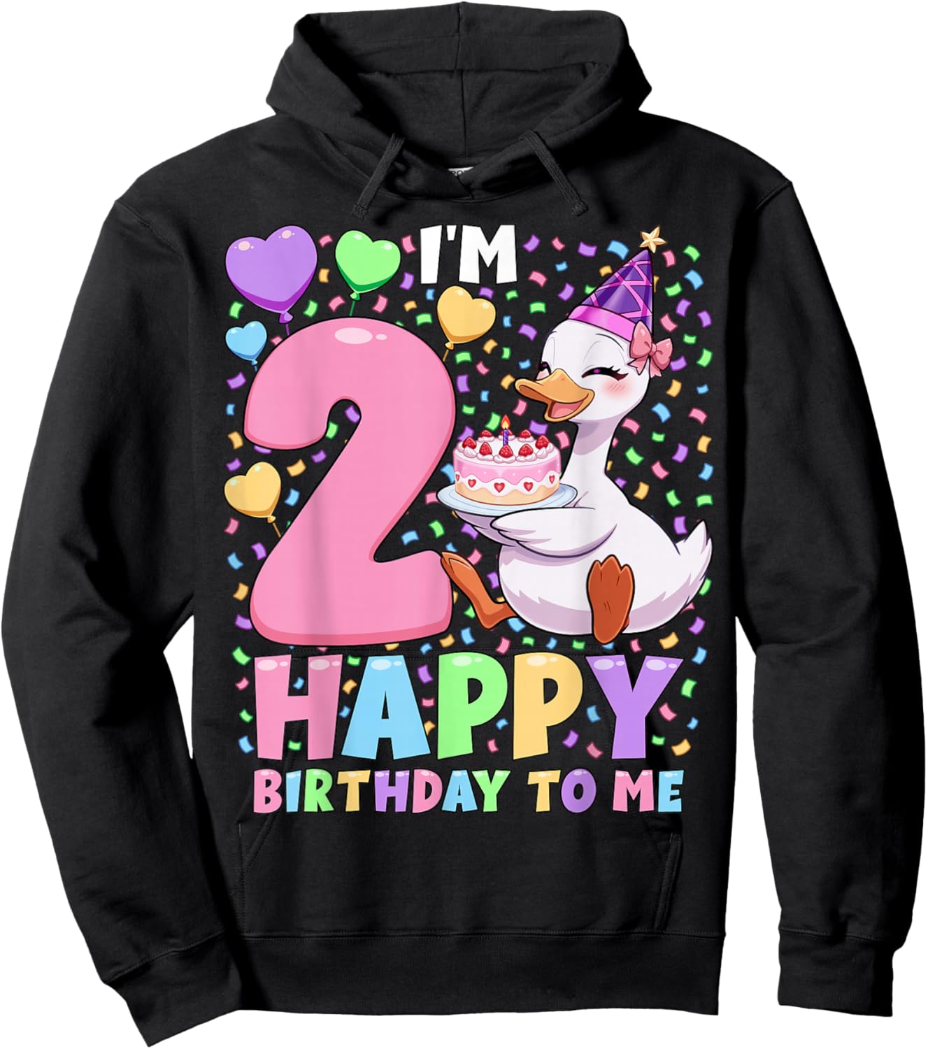 Silly Goose Birthday Shirt 2 | 2nd Birthday Girl Goose Hoodie - Hoodie | Black