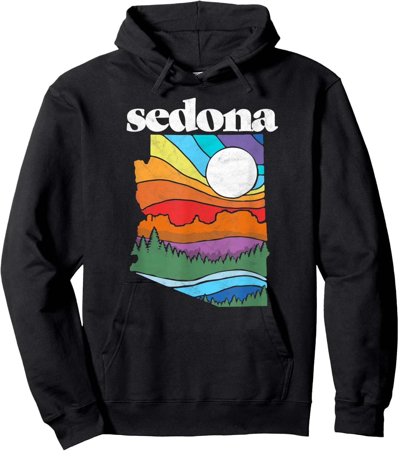 Sedona Arizona Vintage Nature Design Outdoor Graphic Hoodie - Hoodie | Black