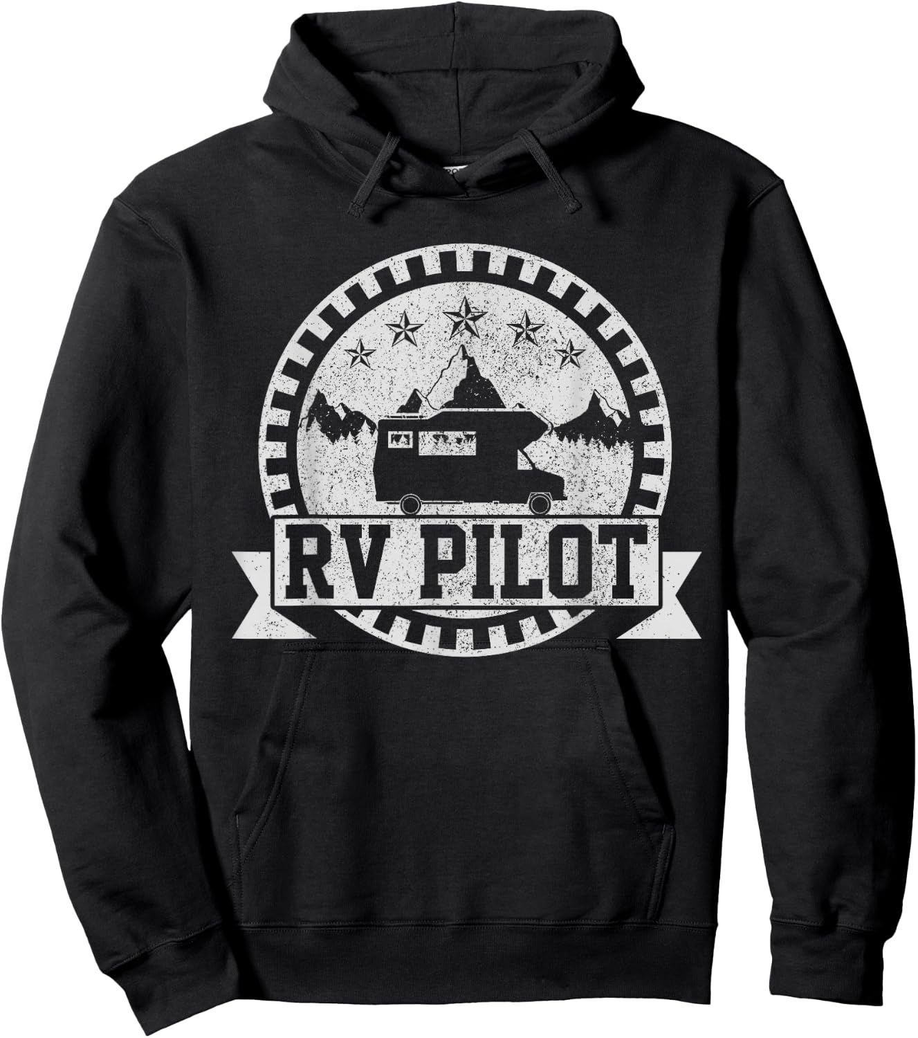 RV Pilot - Road Trip Camping Vintage Outdoor Camper Gift Hoodie - Hoodie | Black