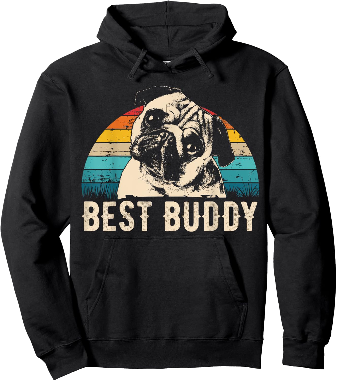 Pug Puggie-Dog Men Women Kids Hoodie - Hoodie | Black