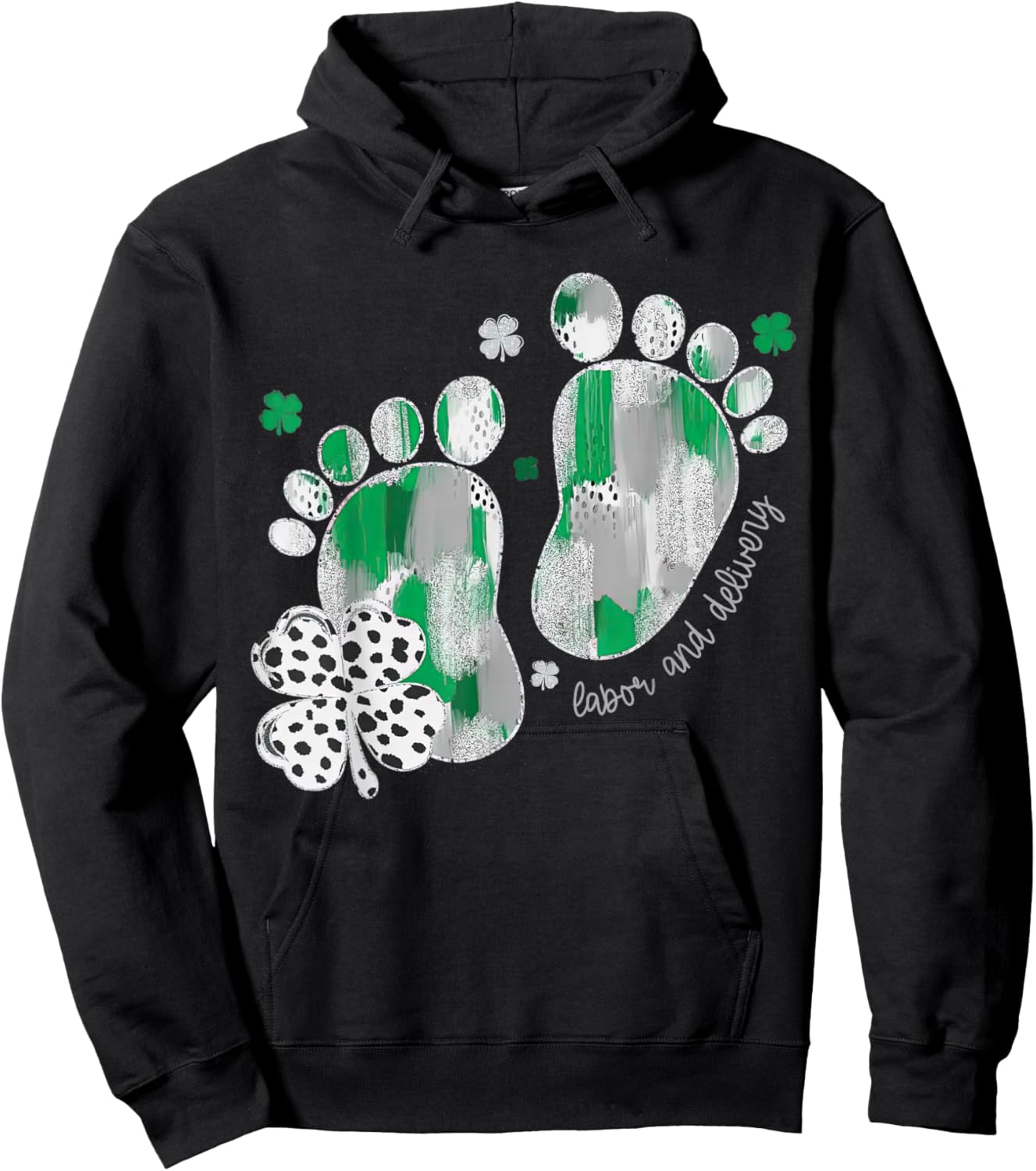 Labor and Delivery Nurse, L&D Saint Patrick’s Day,NICU Nurse Hoodie - Hoodie | Black