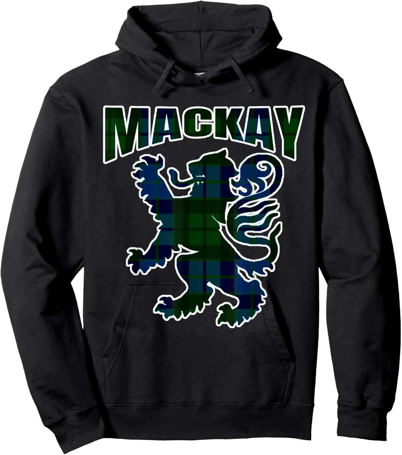 MacKay Clan Kilt Tartan Lion Namesake Scottish Hoodie - Hoodie | Black