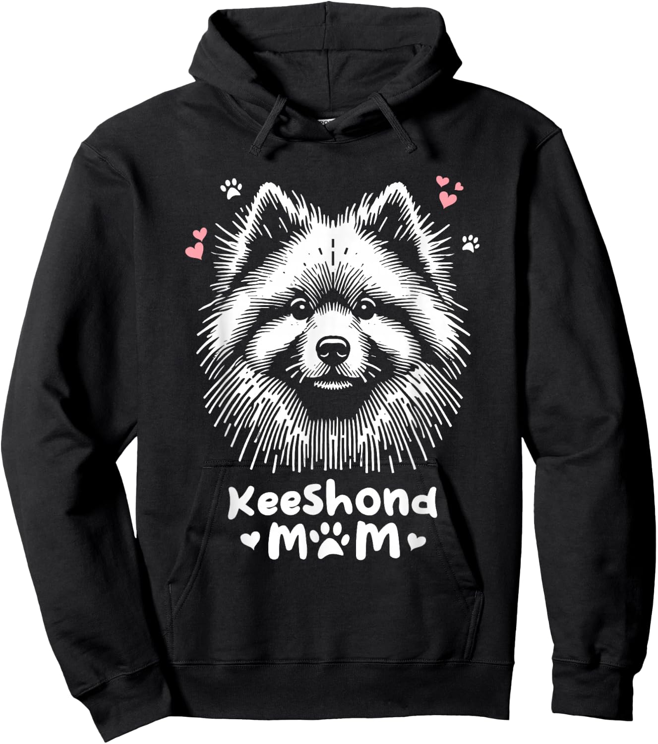 Keeshond Mom Keeshonden Dog Hoodie - Hoodie | Black