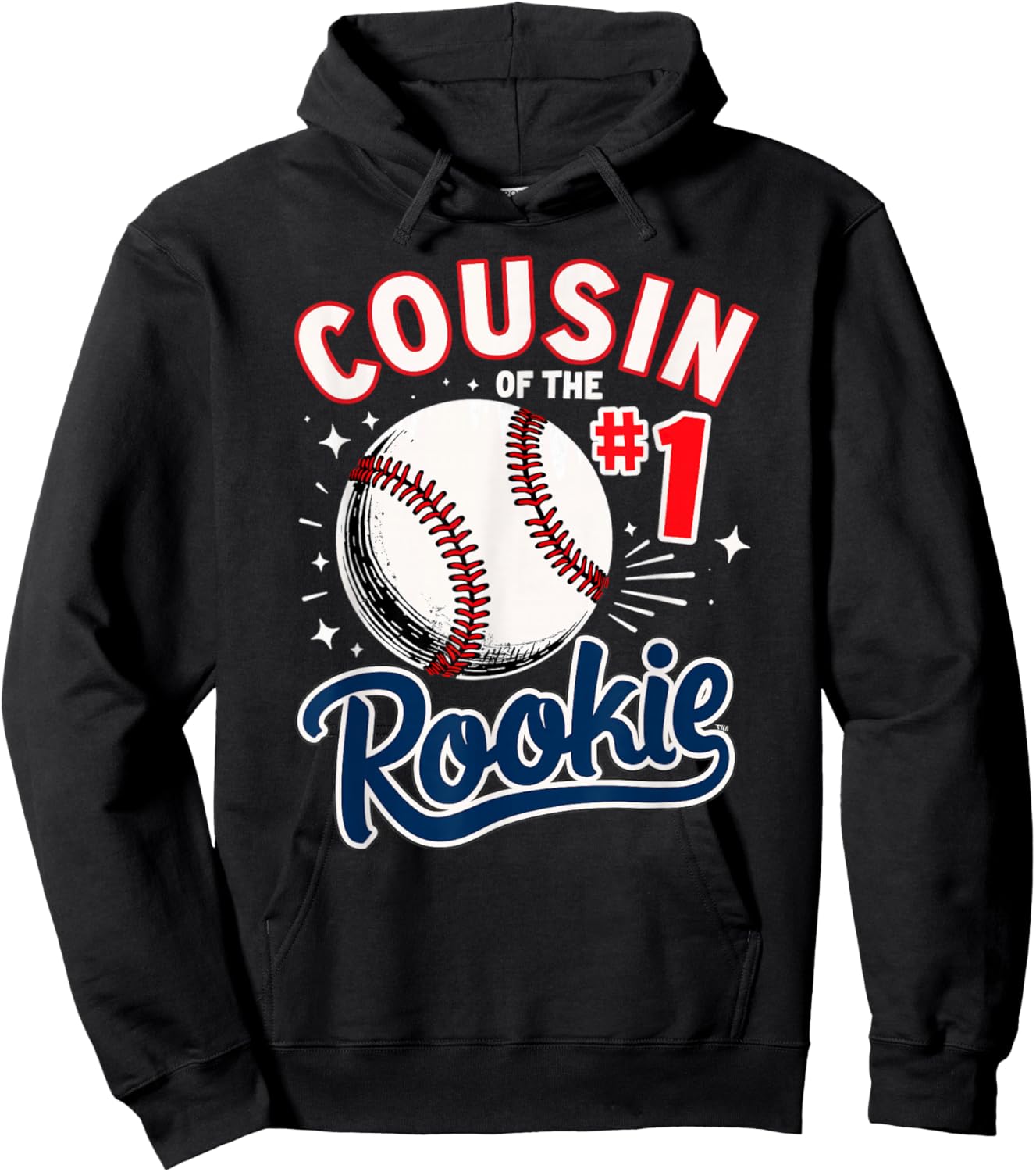 Cousin Of Rookie 1st Birthday Boy Baseball Hoodie - Hoodie | Black