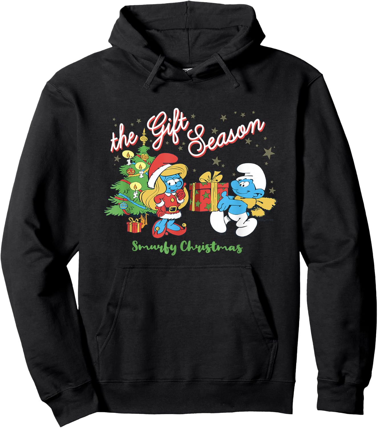 The Smurfs Christmas The Gift Season Smurfette & Jokey Hoodie - Hoodie | Black