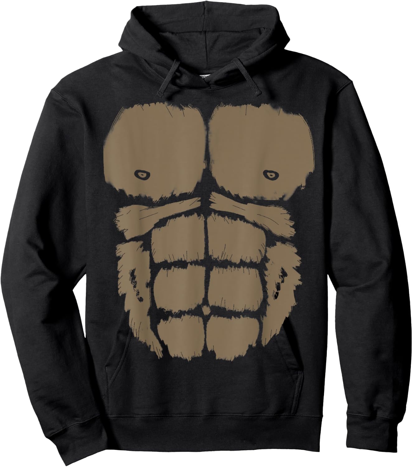 Gorilla Chest Muscle Belly Monkey Costume Hoodie - Hoodie | Black