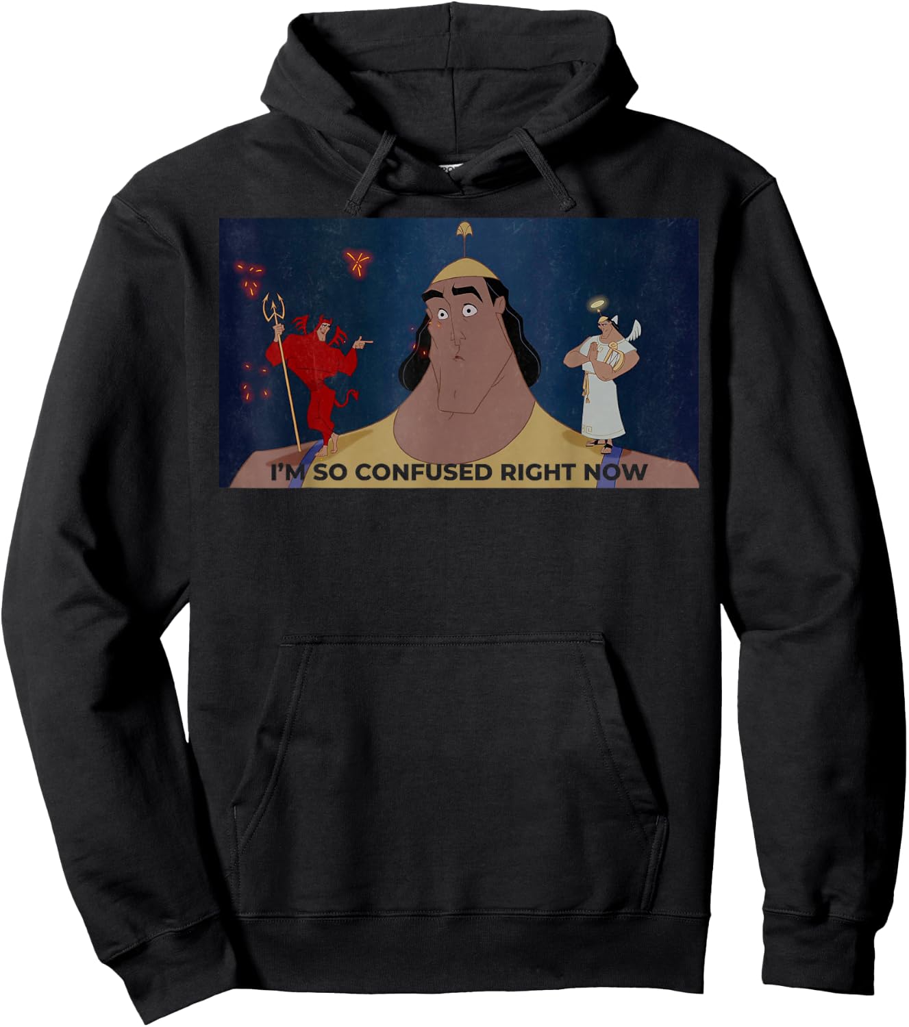 Disney Emperors New Groove Kronk Confused Graphic Hoodie - Hoodie | Black