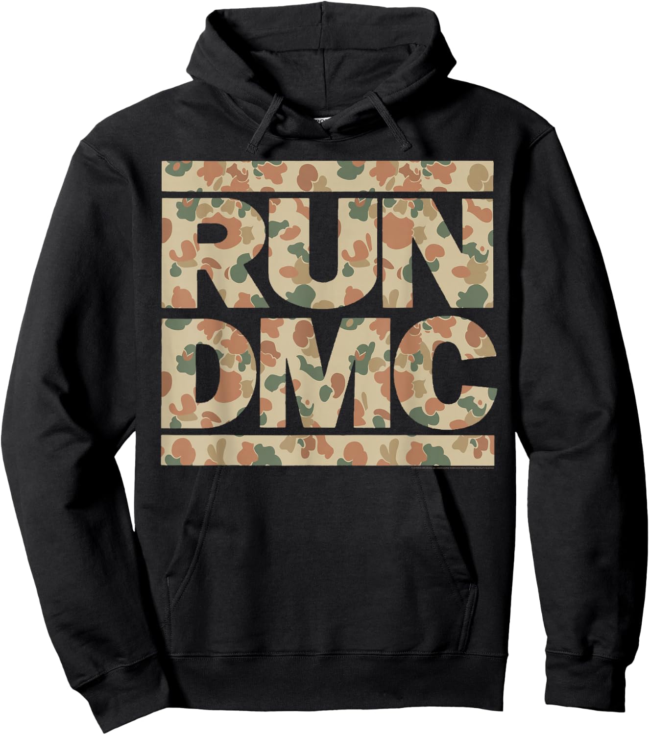 Run DMC Official Camo Logo Hoodie - Hoodie | Black