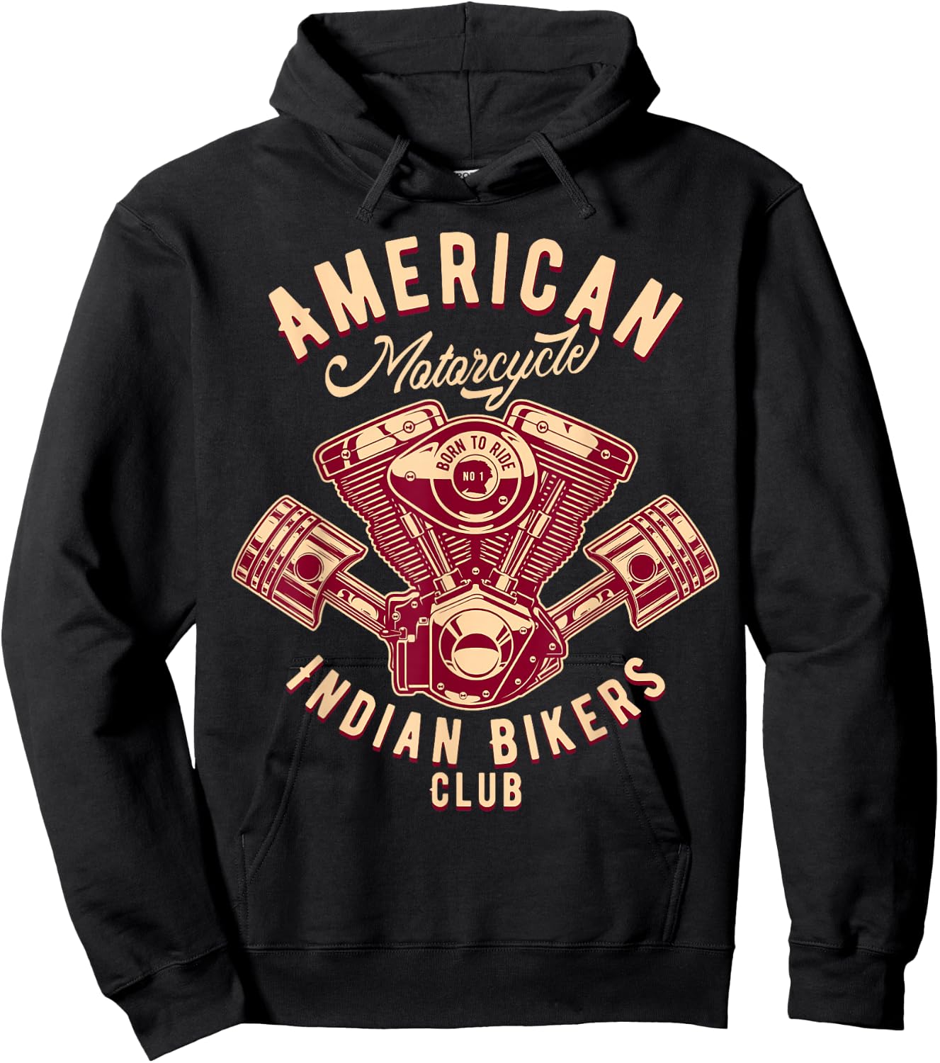 native American Motorcycle Indian Bikers Club Hoodie - Hoodie | Black