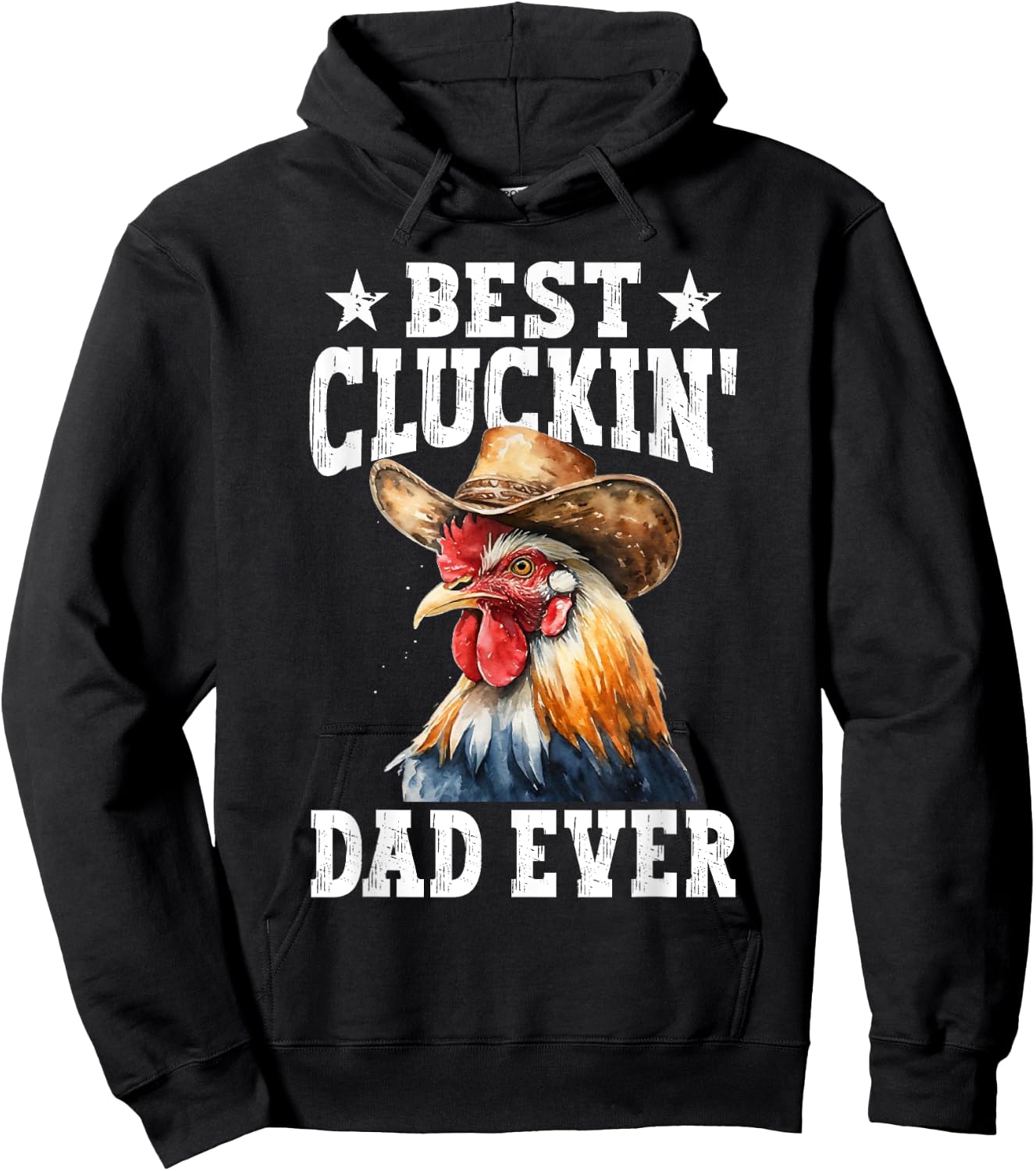 Best Cluckin' Dad Ever Rooster Farmer Chicken Father's Day Hoodie - Hoodie | Black