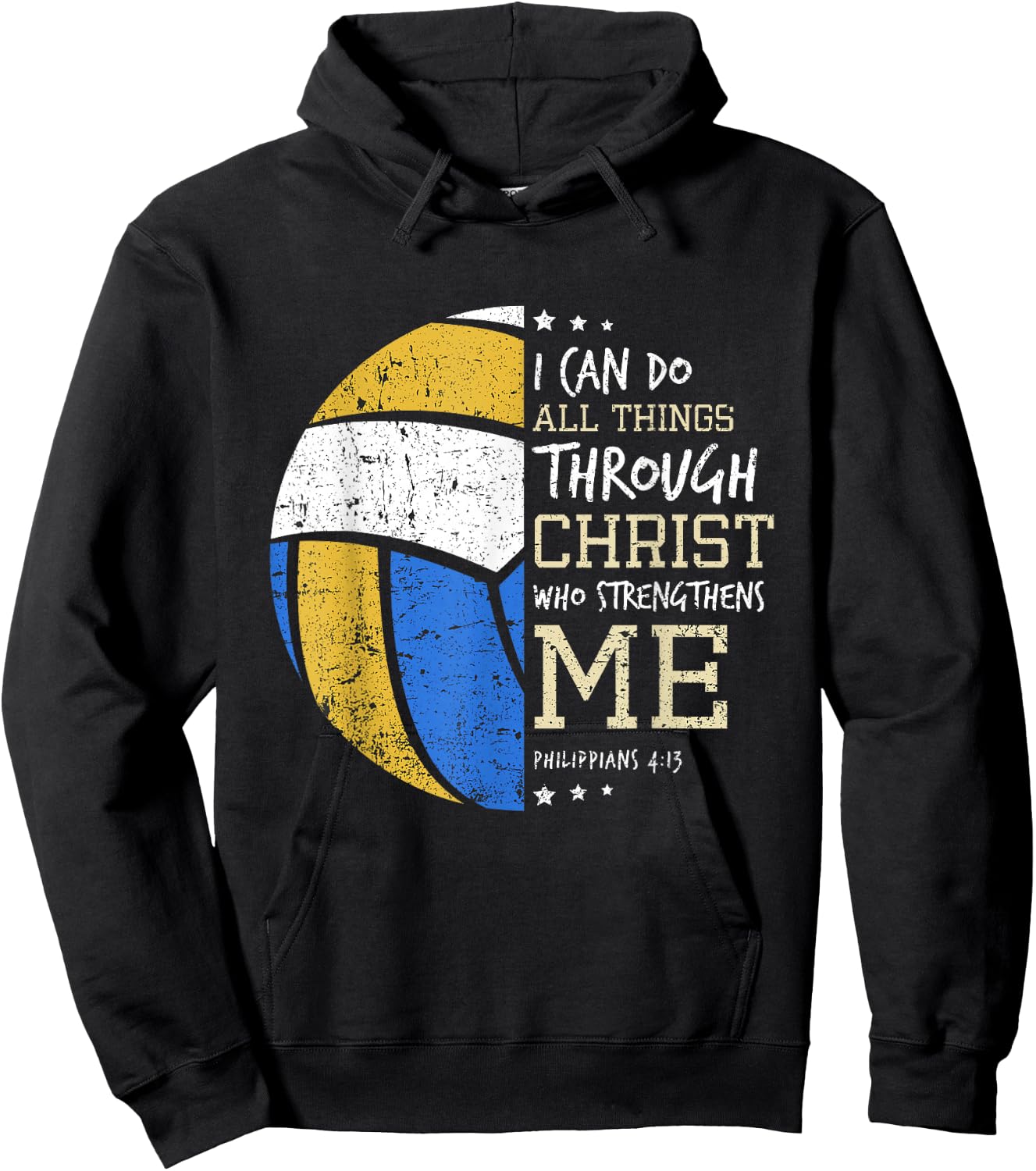 Philippians 4 13 I Can Do All Things Christian Volleyball Hoodie - Hoodie | Black