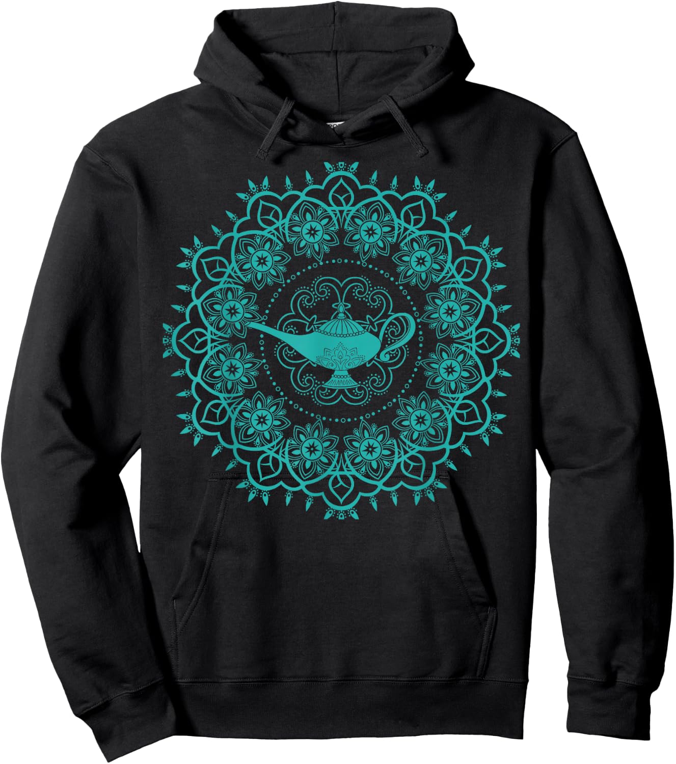 Disney Aladdin Genie's Lamp Teal Mandala Hoodie - Hoodie | Black