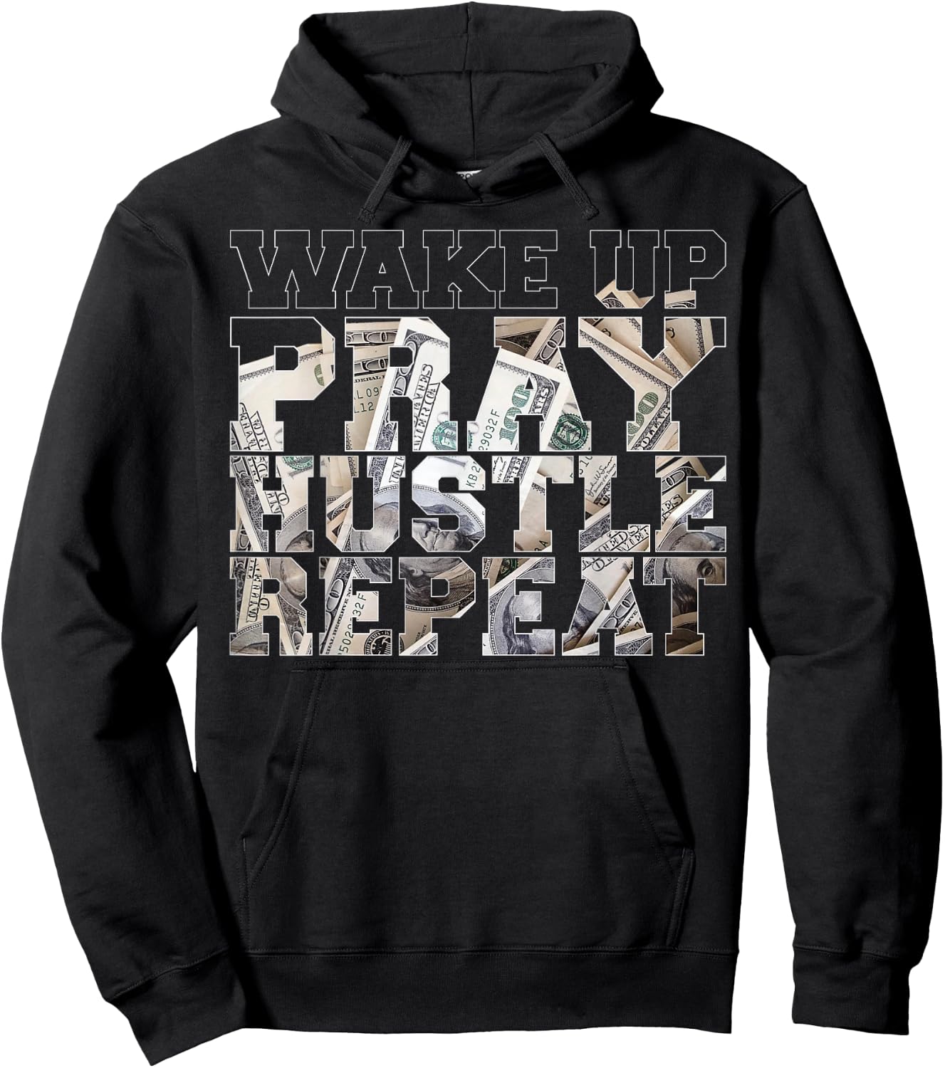 Wake Pray Hustle Repeat Entrepreneur Hip Hop Christian God Hoodie - Hoodie | Black