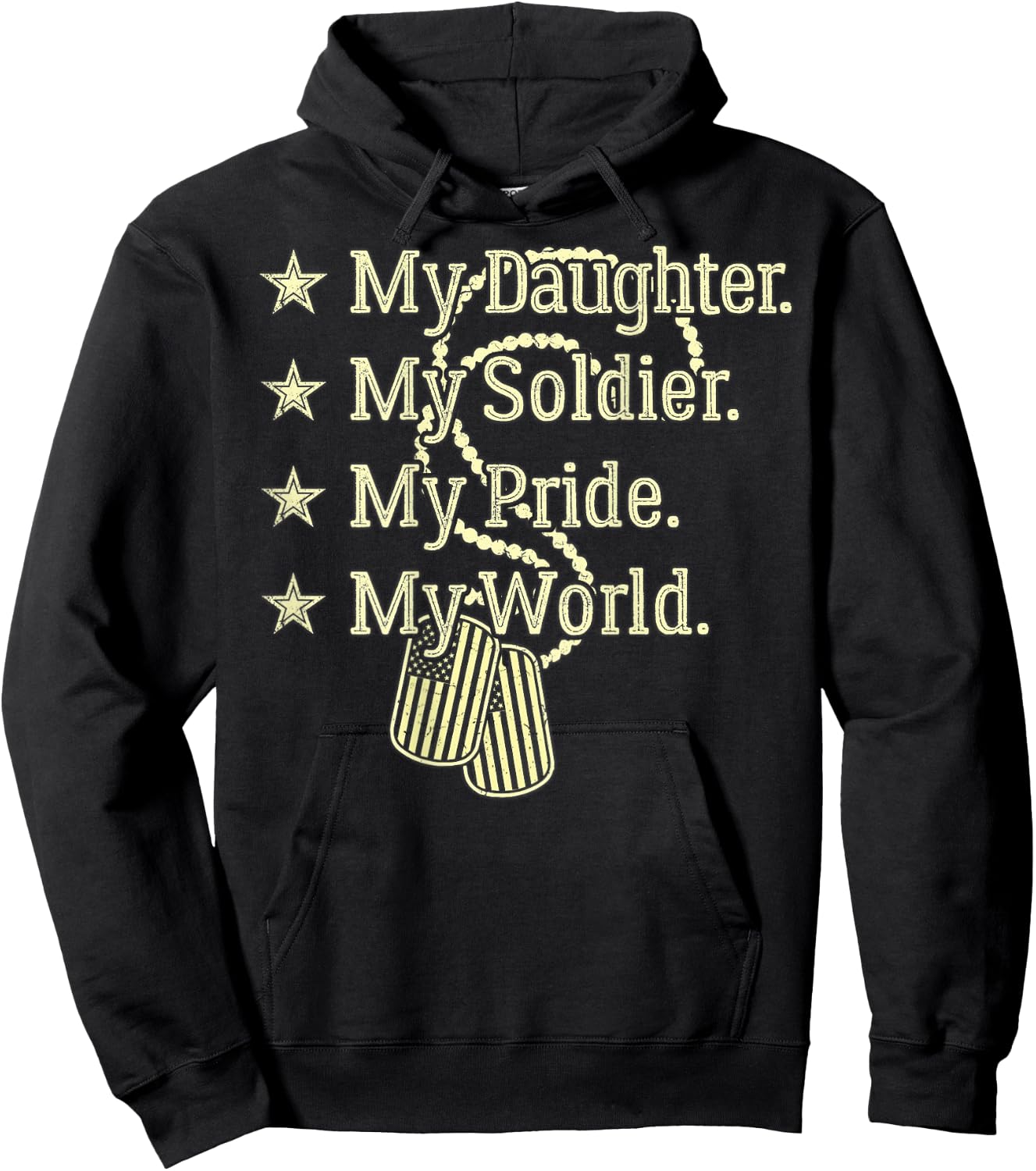 My Daughter Is My Soldier Hero - Proud Military Dad Mom Gift Hoodie - Hoodie | Black