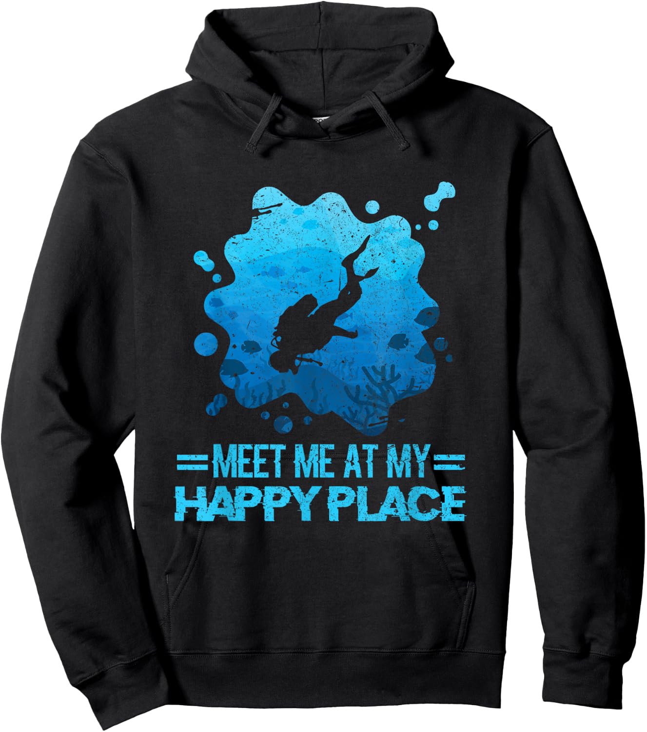 Happy Place Scuba Diving Ocean Freediving Sea Dive Shirt Hoodie - Hoodie | Black