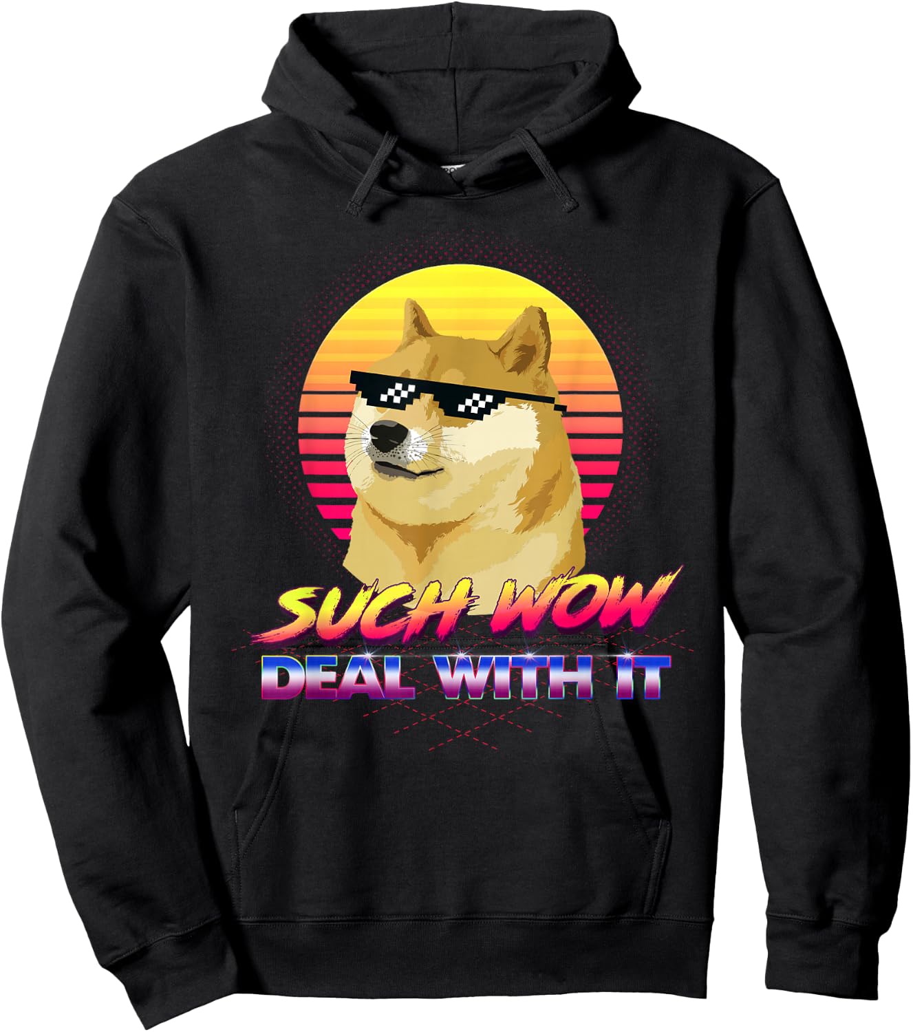BCT DOGE GIFTS Such Wow Deal With It Doge Internet Meme Hoodie - Hoodie | Black
