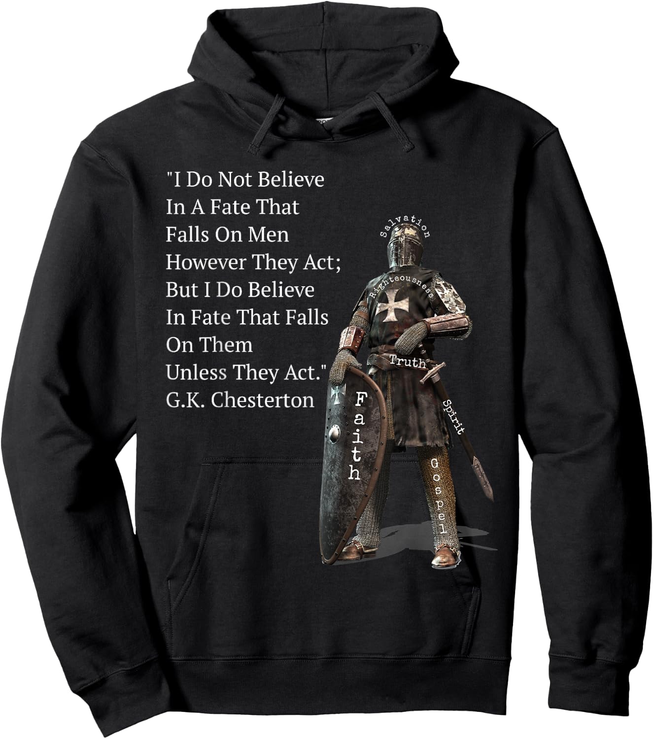 G.K. Chesterton Quote Inspirational Crusade Hoodie - Hoodie | Black