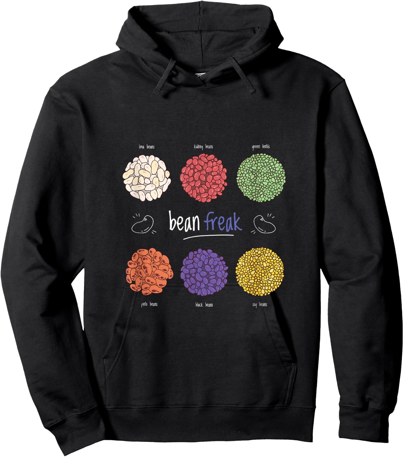 Bean Freak Cool Funny Gift Bean Lovers Hoodie - Hoodie | Black