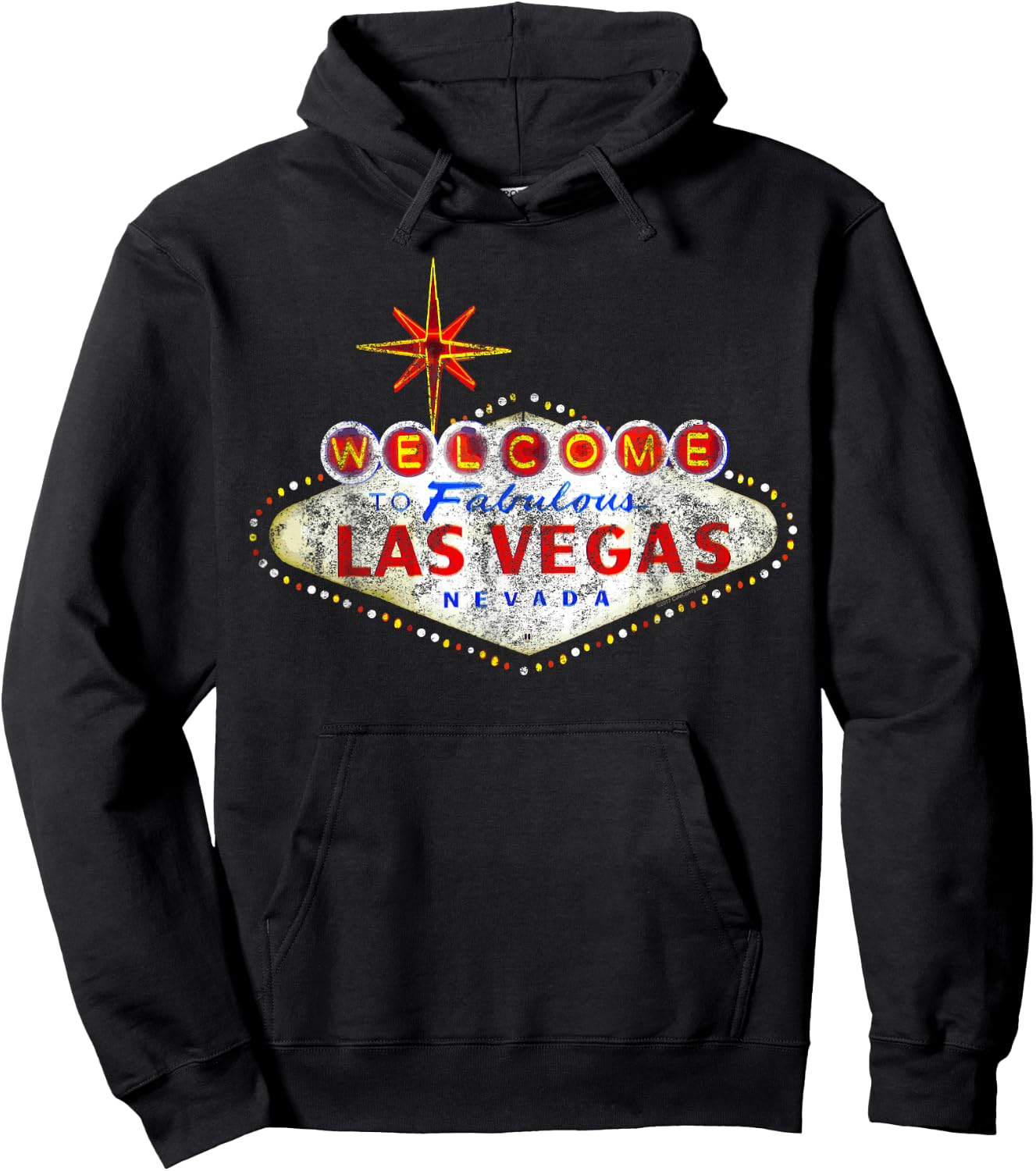 Welcome to Las Vegas Nevada Vintage Sign Souvenir Hoodie - Hoodie | Black