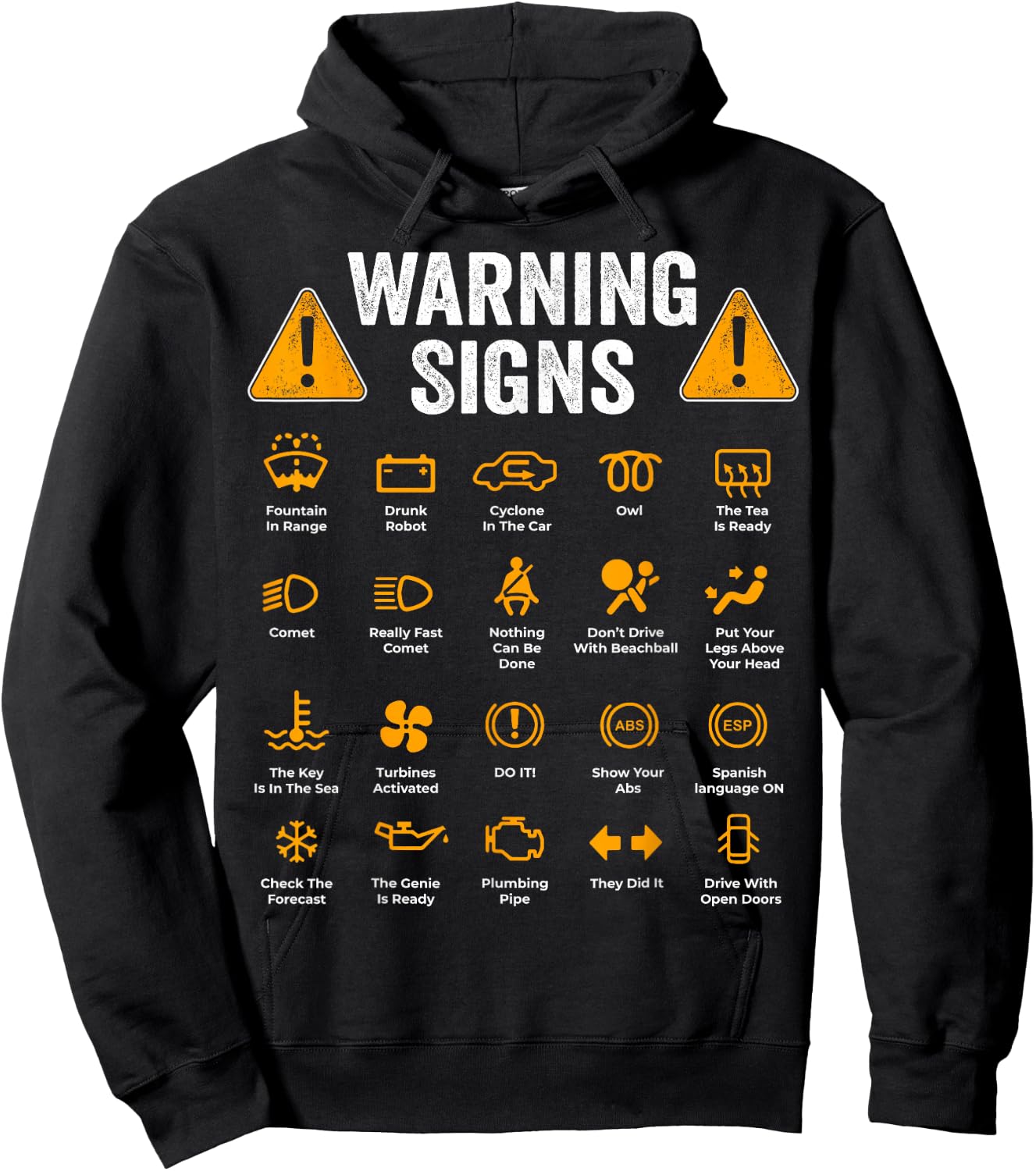 Funny Driving Warning Signs 101 Auto Mechanic Gift Driver Short Sleeve Hoodie - Hoodie | Black