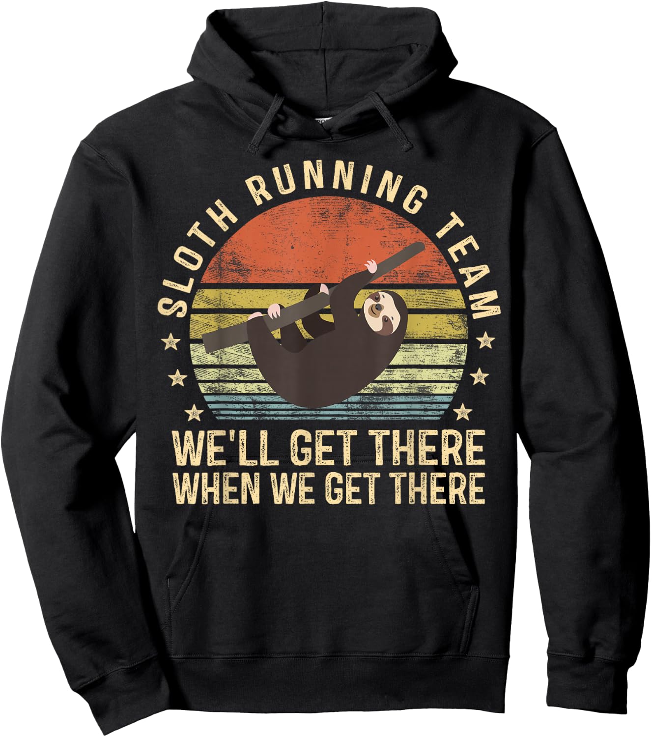 Sloth Running Team Funny Lazy Sloth Lover Gifts Vintage Hoodie - Hoodie | Black